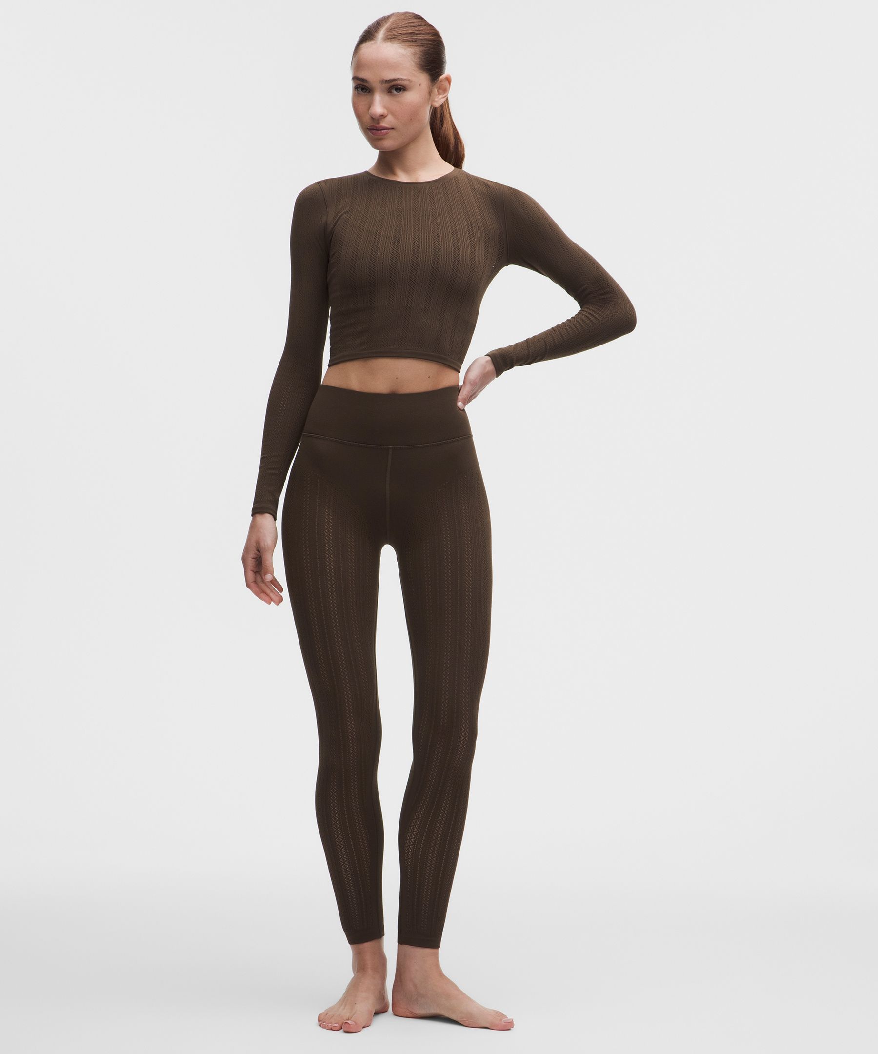 Haut manches longues à tricot pointelle RevealKnit