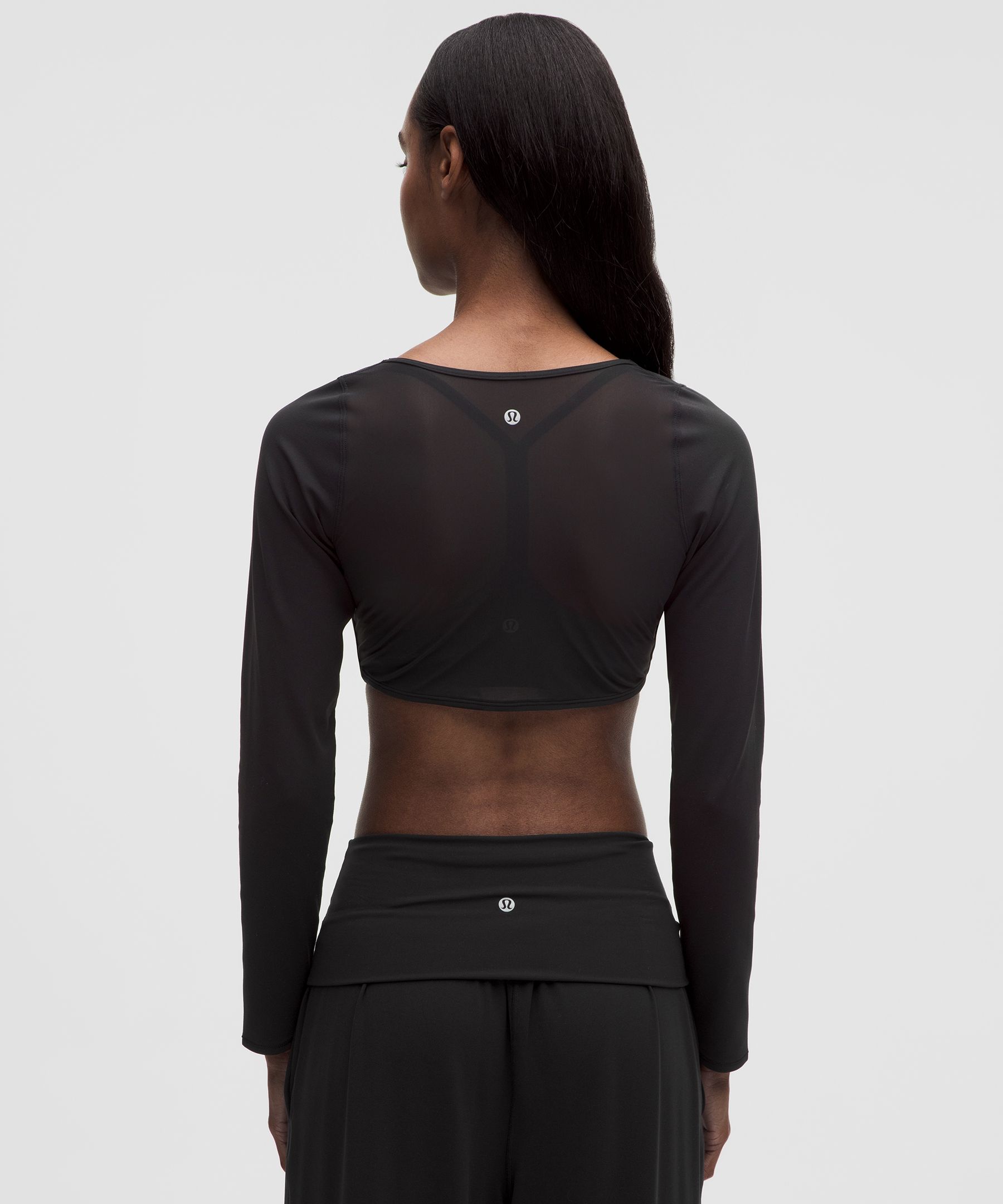 Nulu Mesh-Back Tie-Front Cropped Cardigan