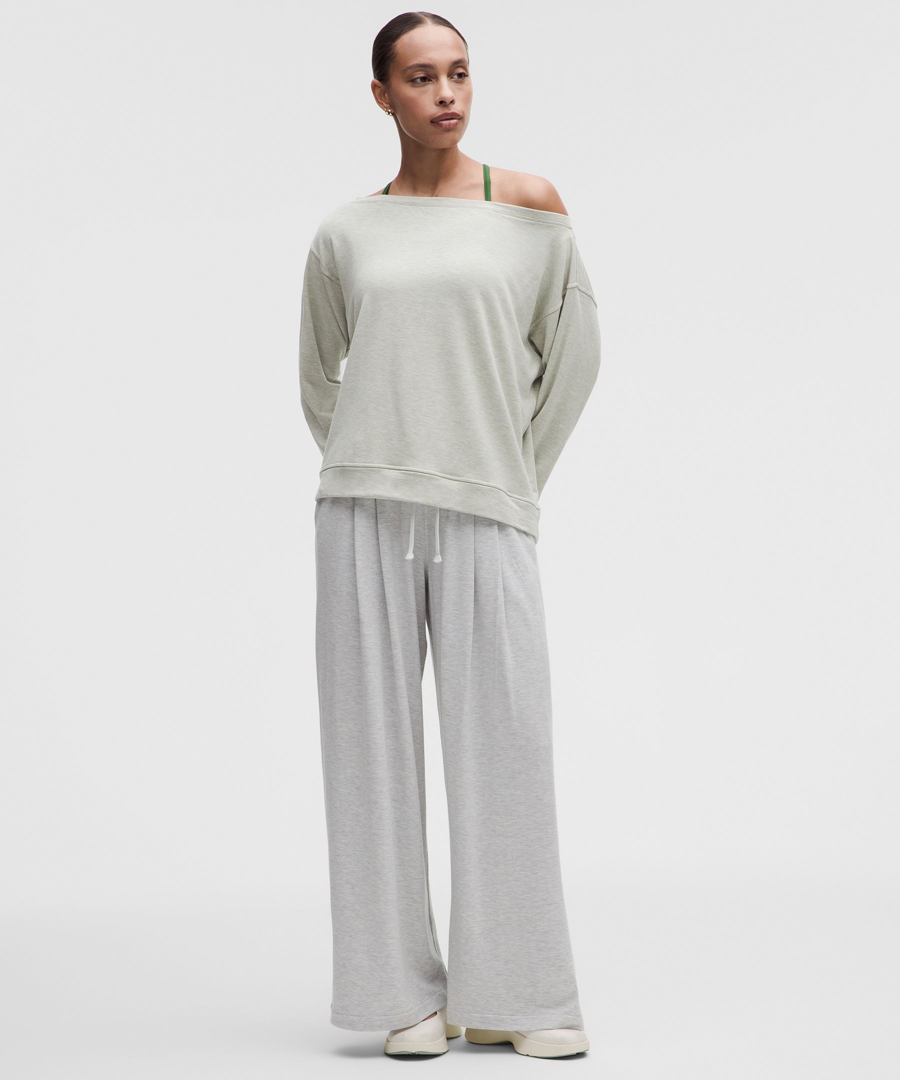 BeCalm Oversized Boatneck Long-Sleeve Shirt
