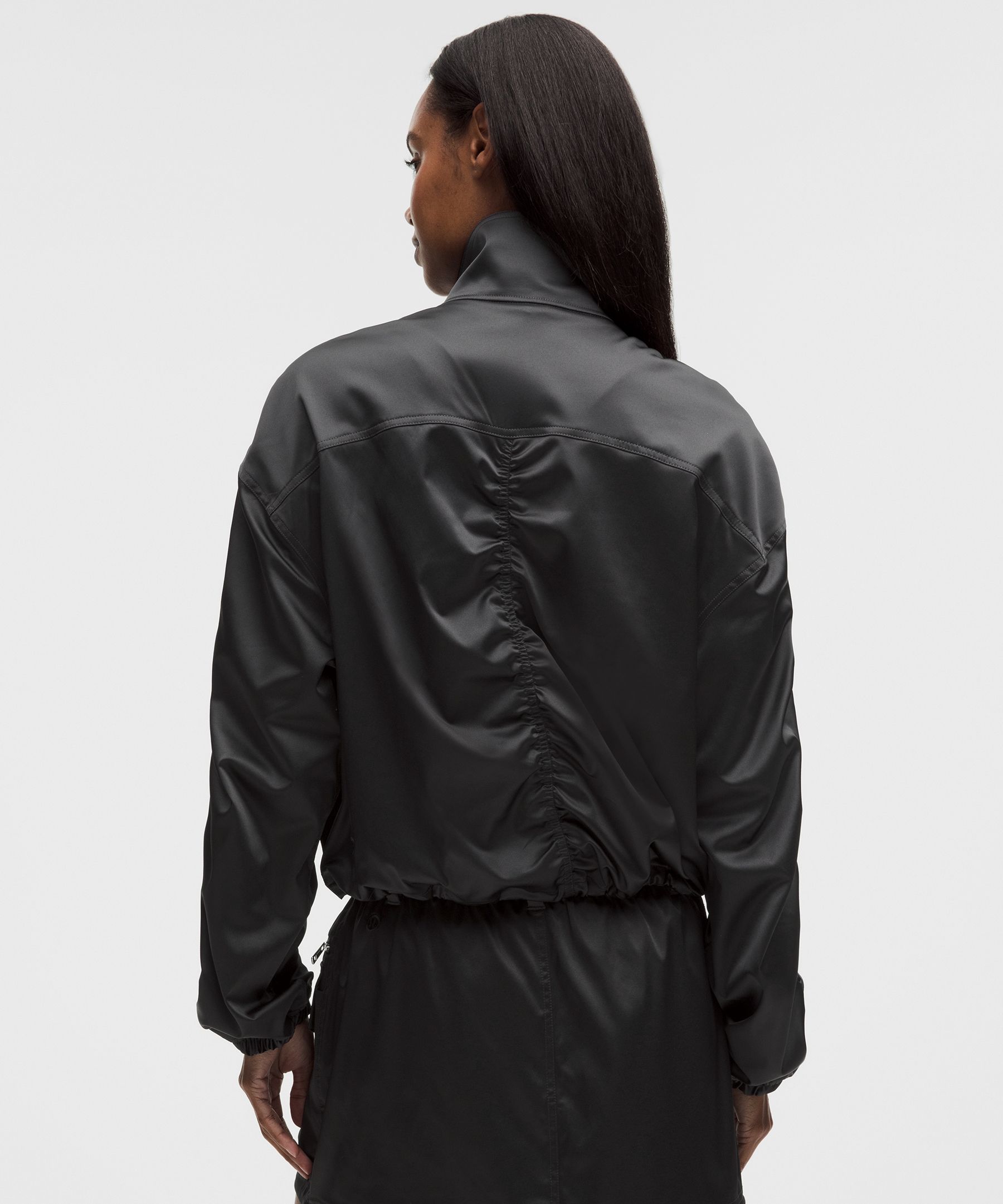 Stretch Satin Bomber Jacket