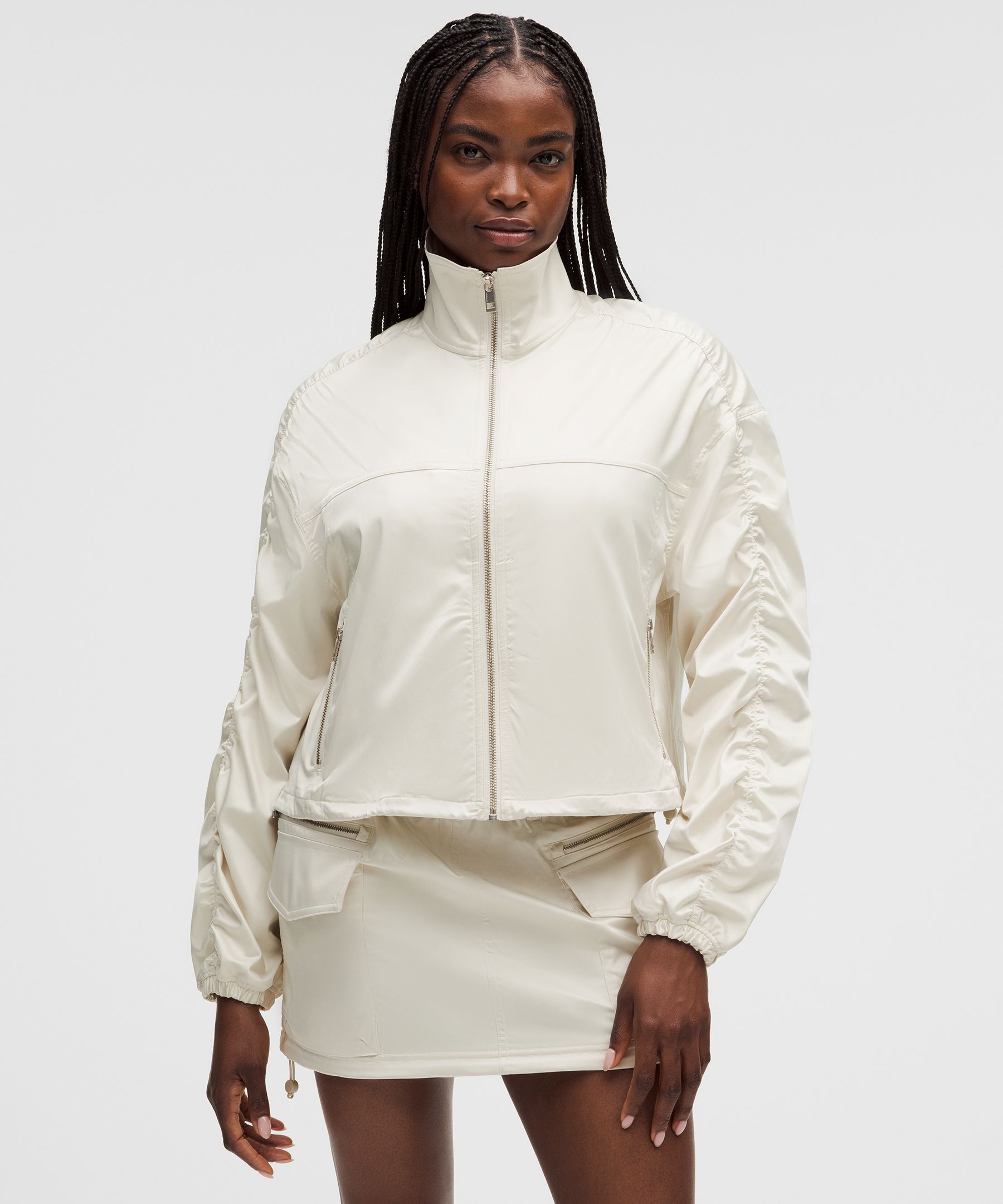 Stretch Satin Bomber Jacket