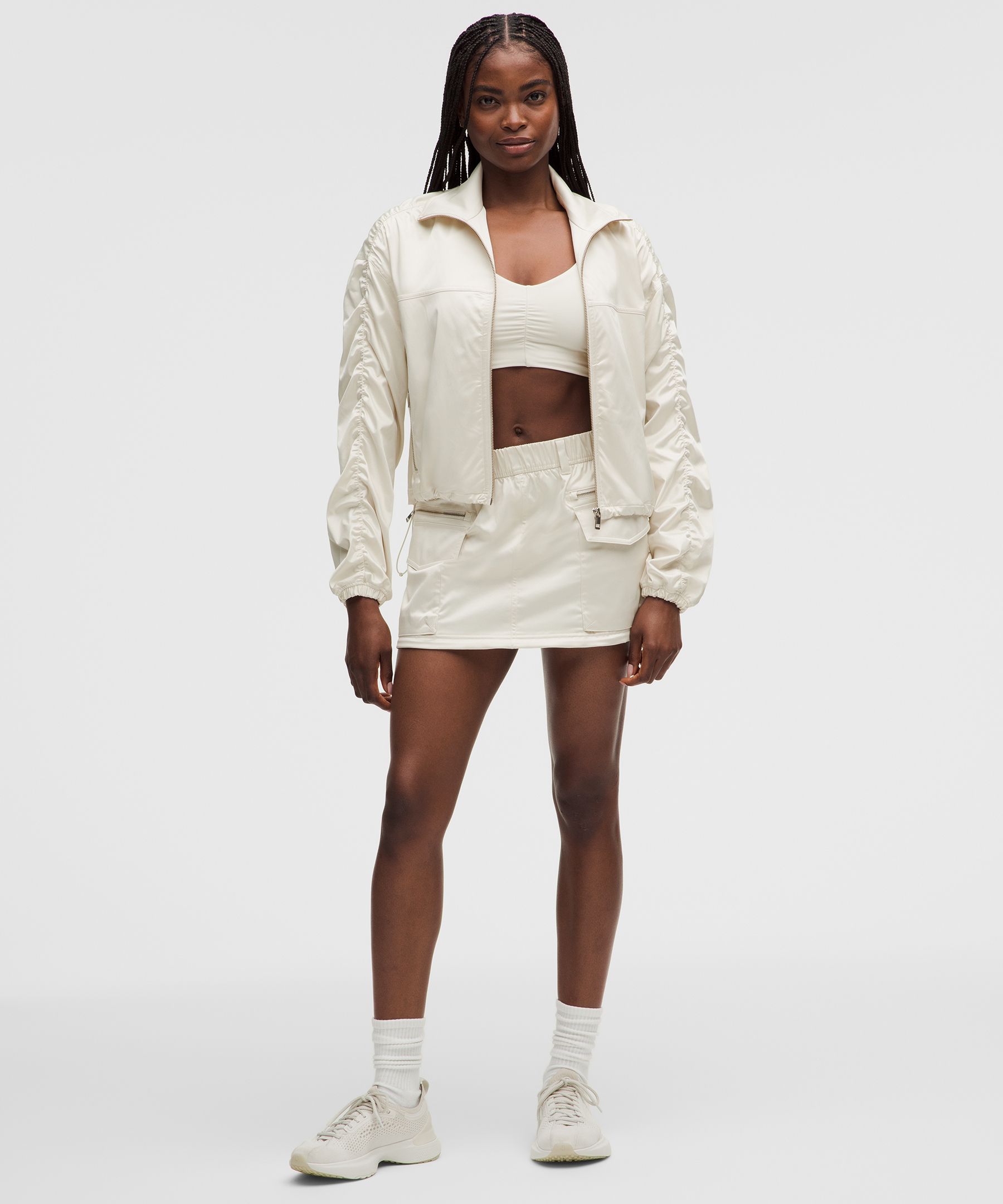 Stretch Satin Bomber Jacket