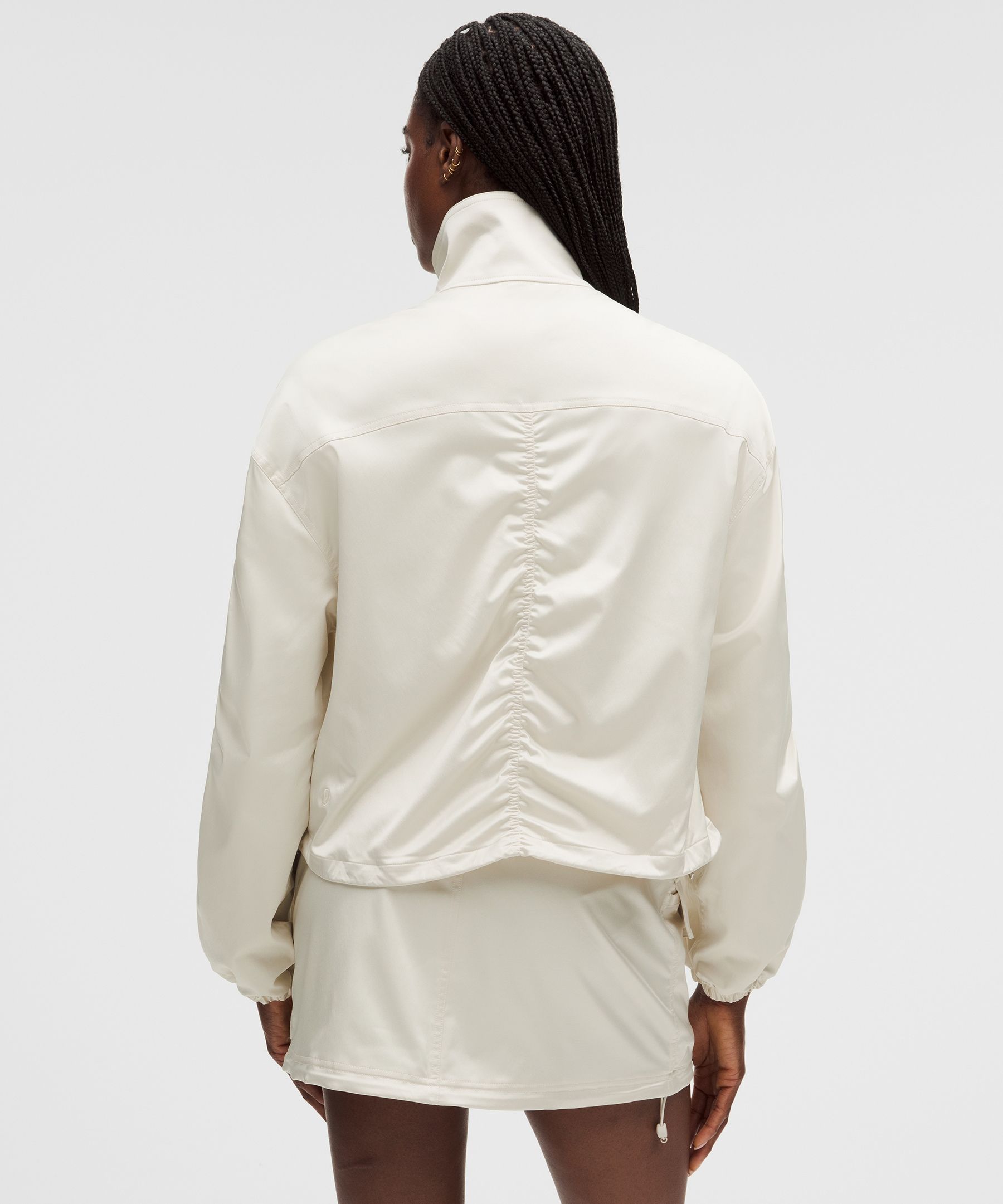 Stretch Satin Bomber Jacket