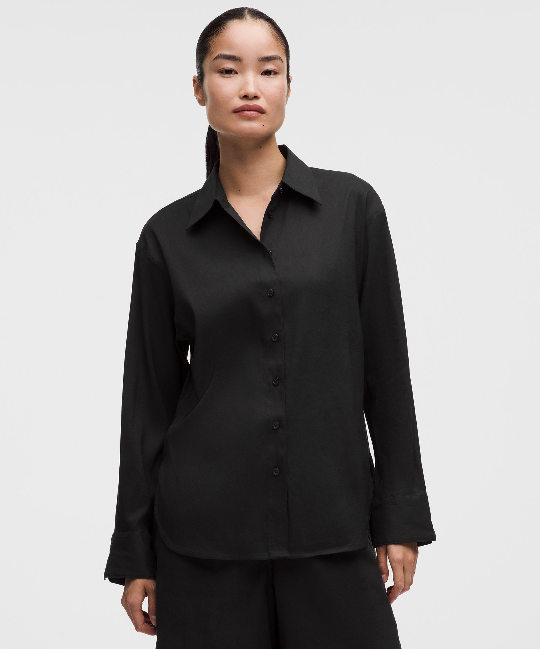 LuluLinen Relaxed-Fit Long-Sleeve Button Up