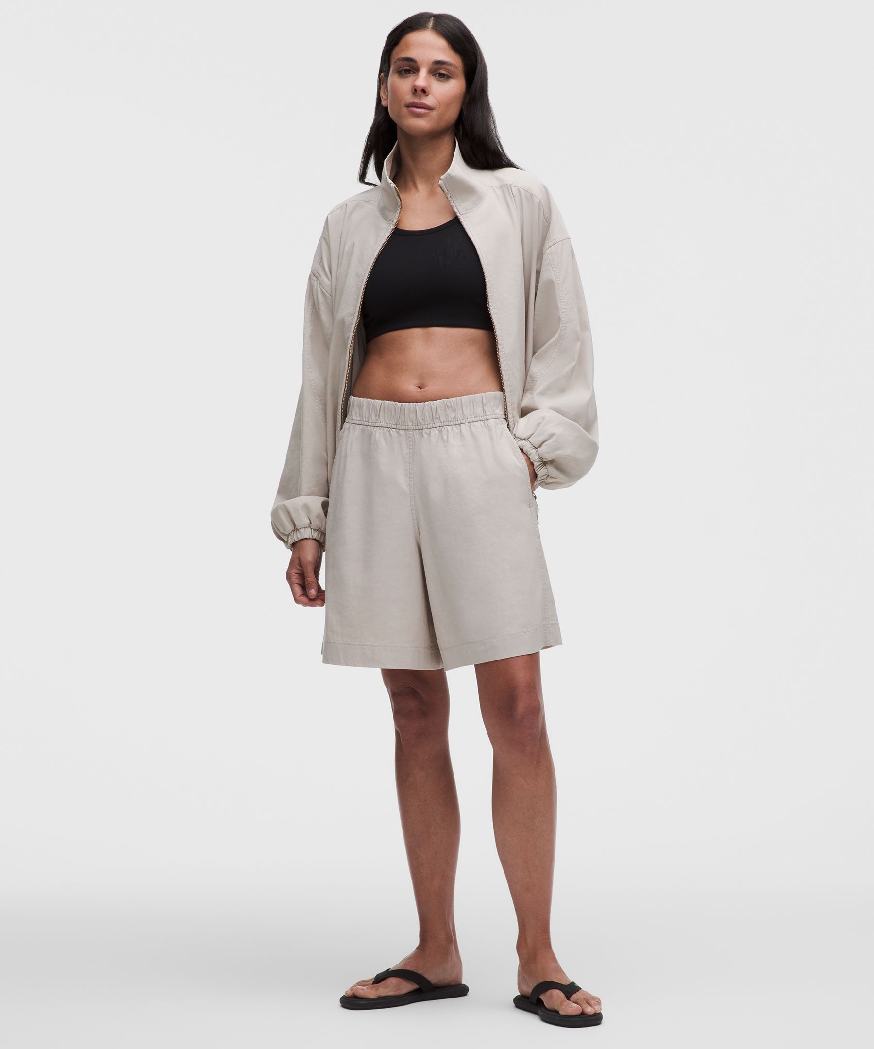 LuluLinen Funnel-Neck Jacket