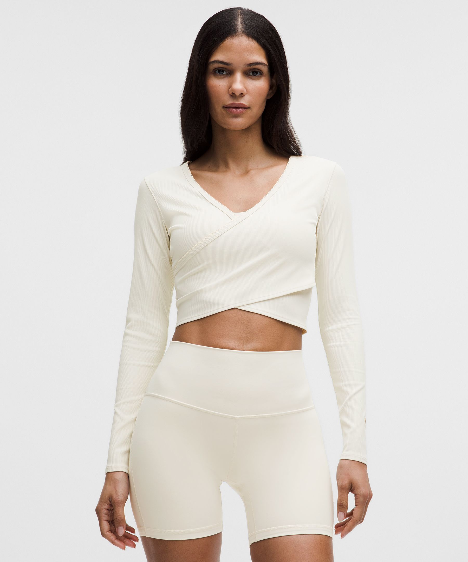 Nulu リブラップフロント 長袖シャツ *ハート | ロングスリーブ