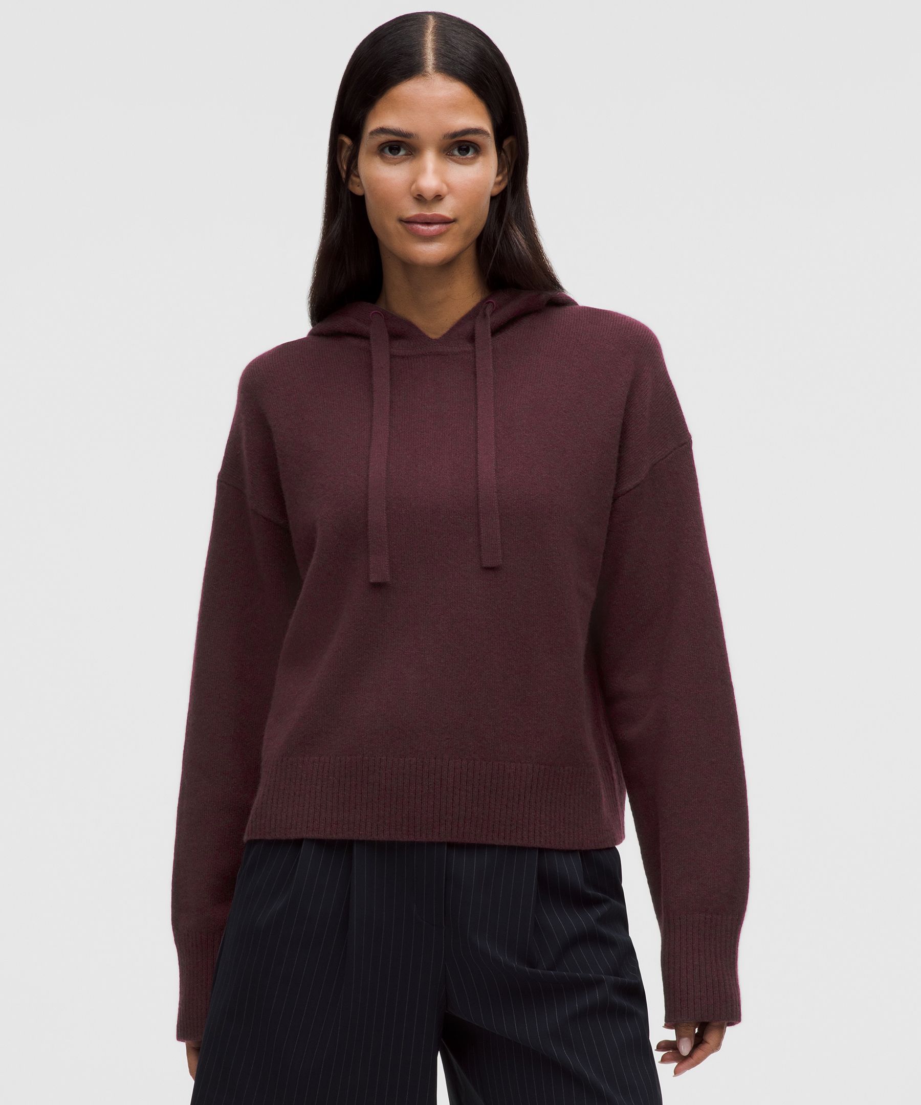 Lululemon Relaxed Cashmere Hoodie In Burgundy