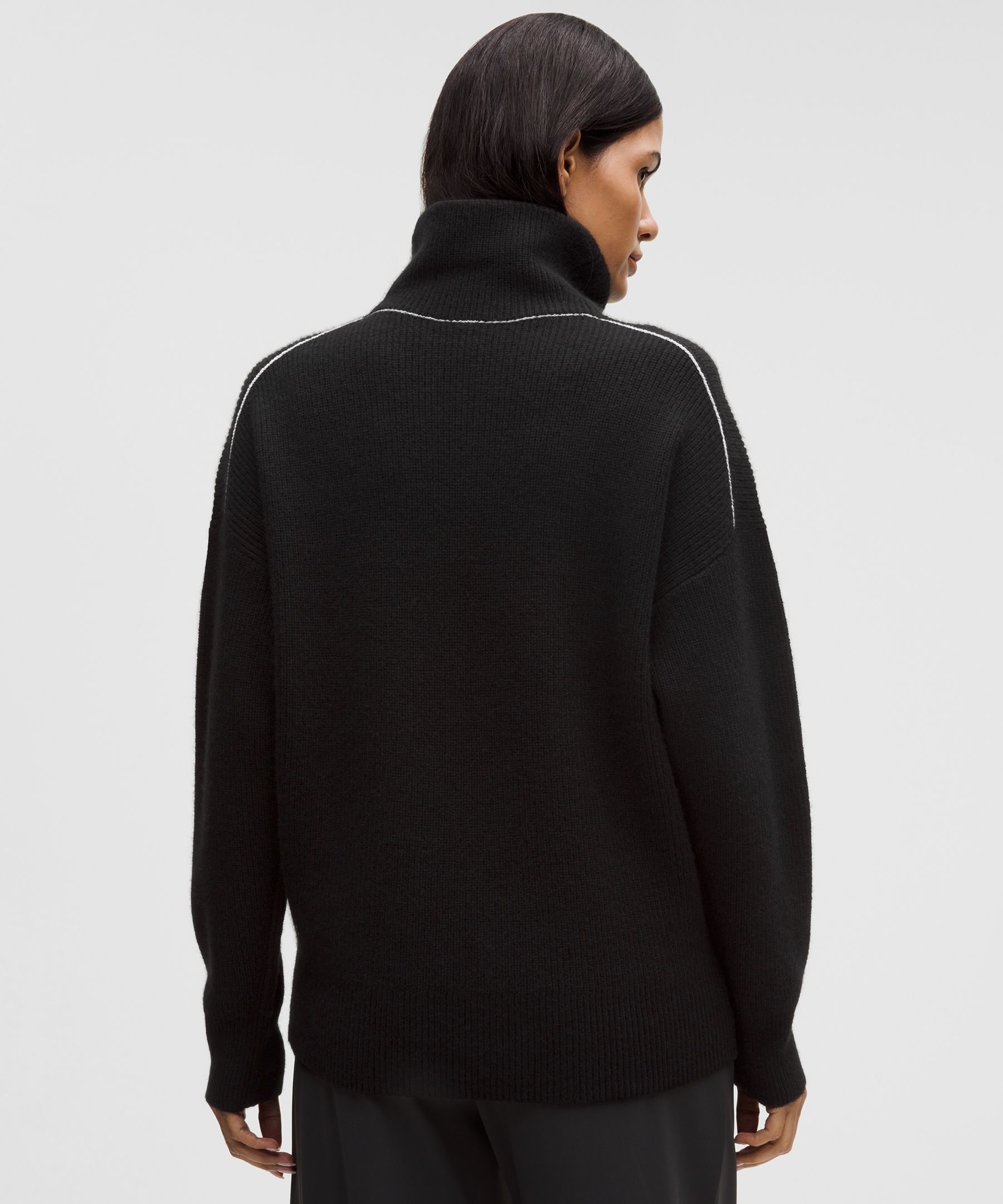 Lululemon Oversized Cashmere Funnel-neck Sweater In Black