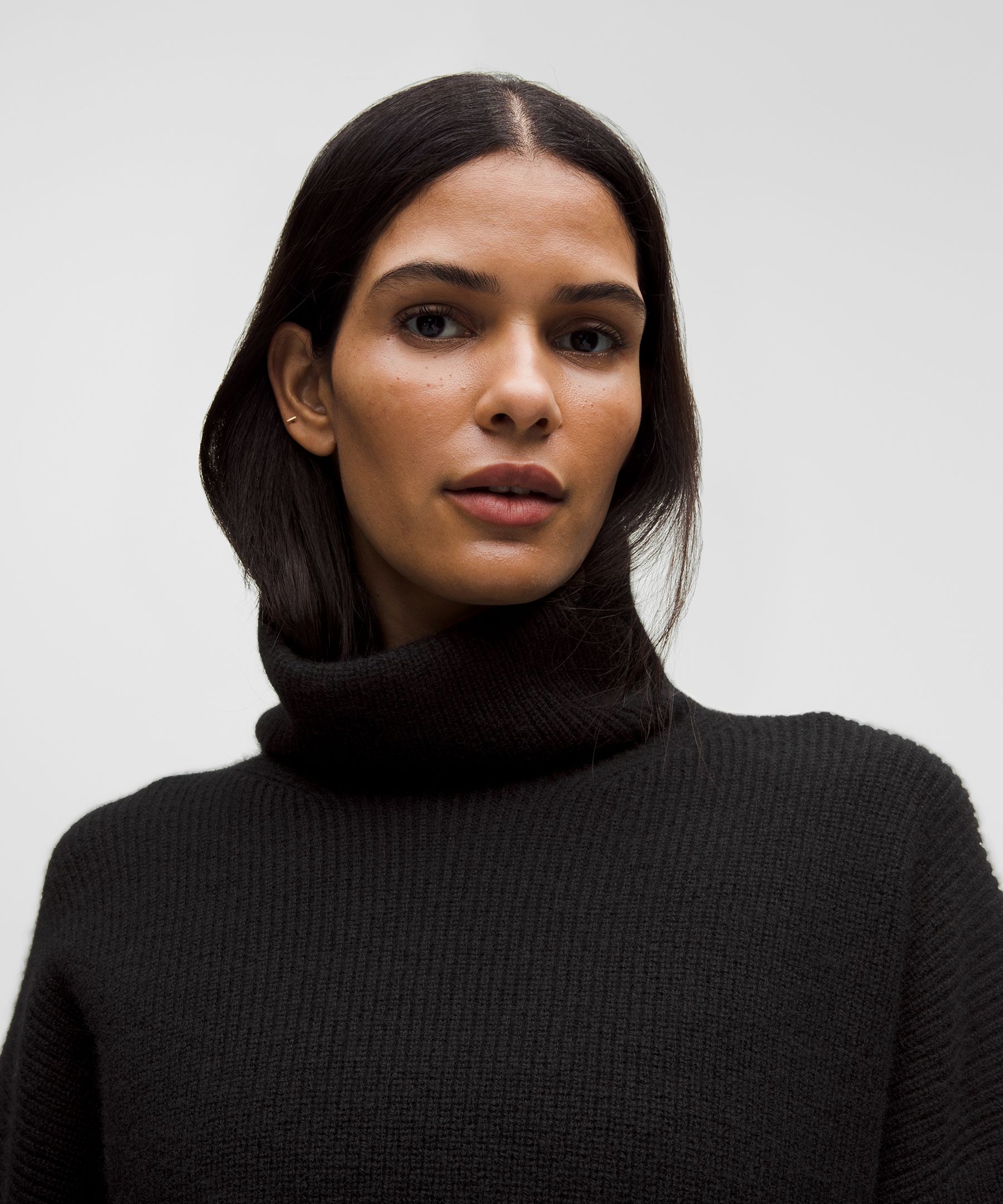 Lululemon Oversized Cashmere Funnel-neck Sweater In Black