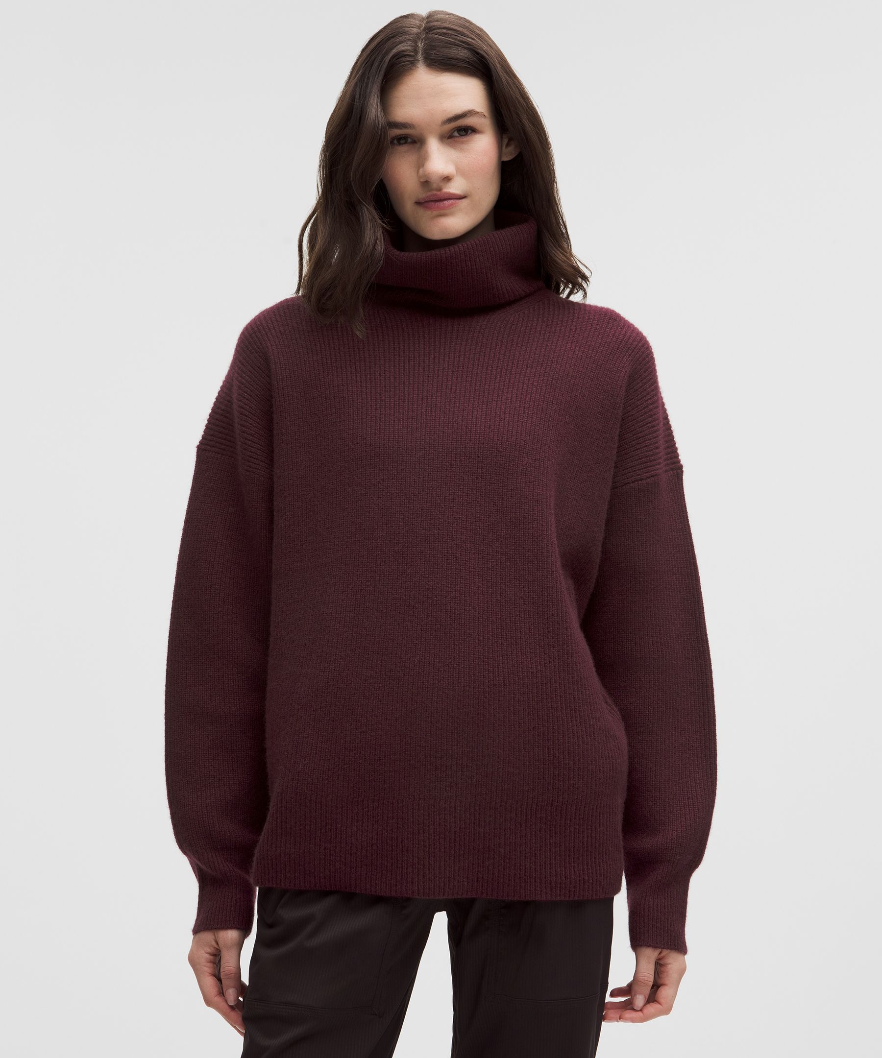 Oversized Cashmere Funnel-Neck Sweater