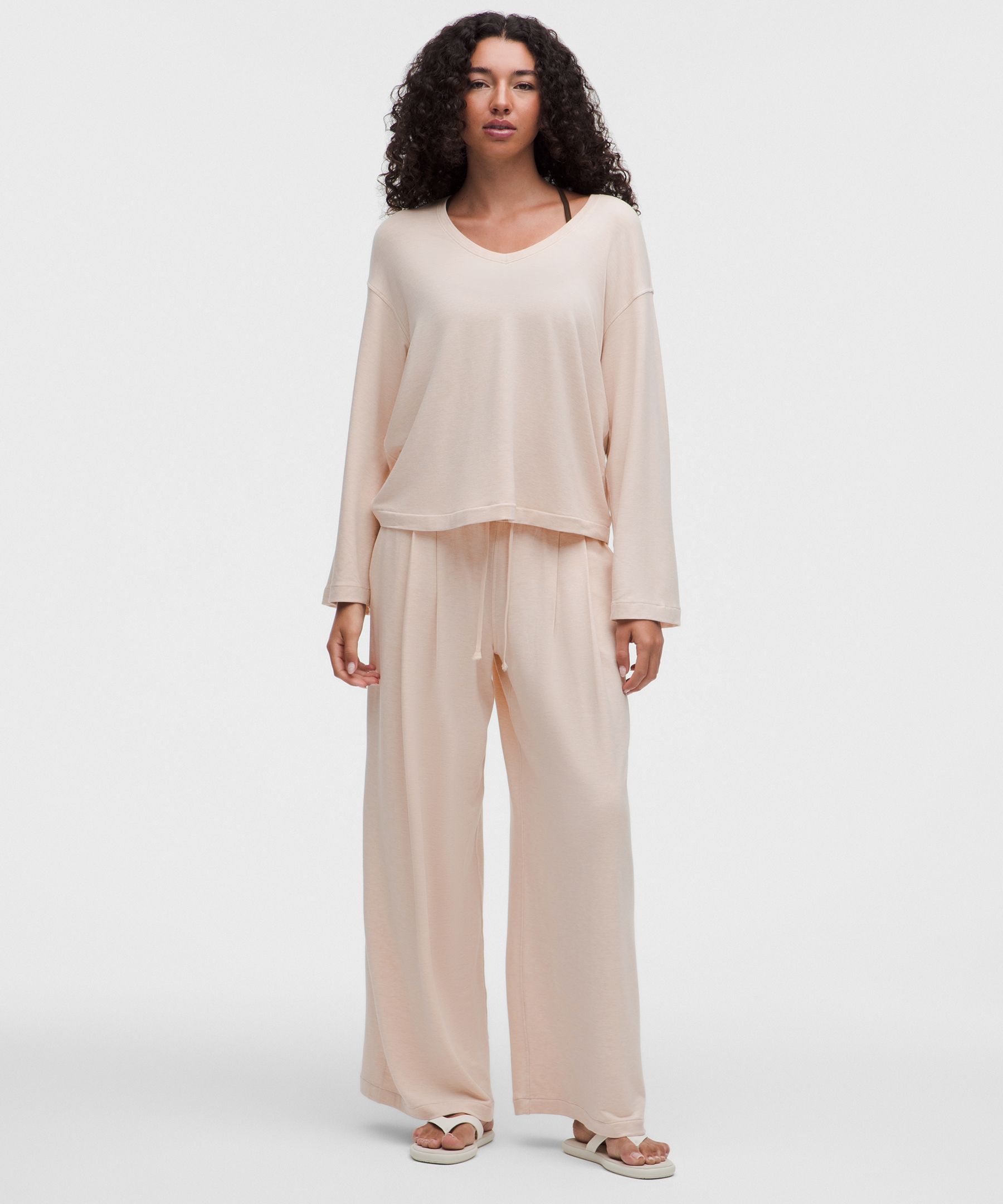 BeCalm V-Neck Bell Sleeve Shirt