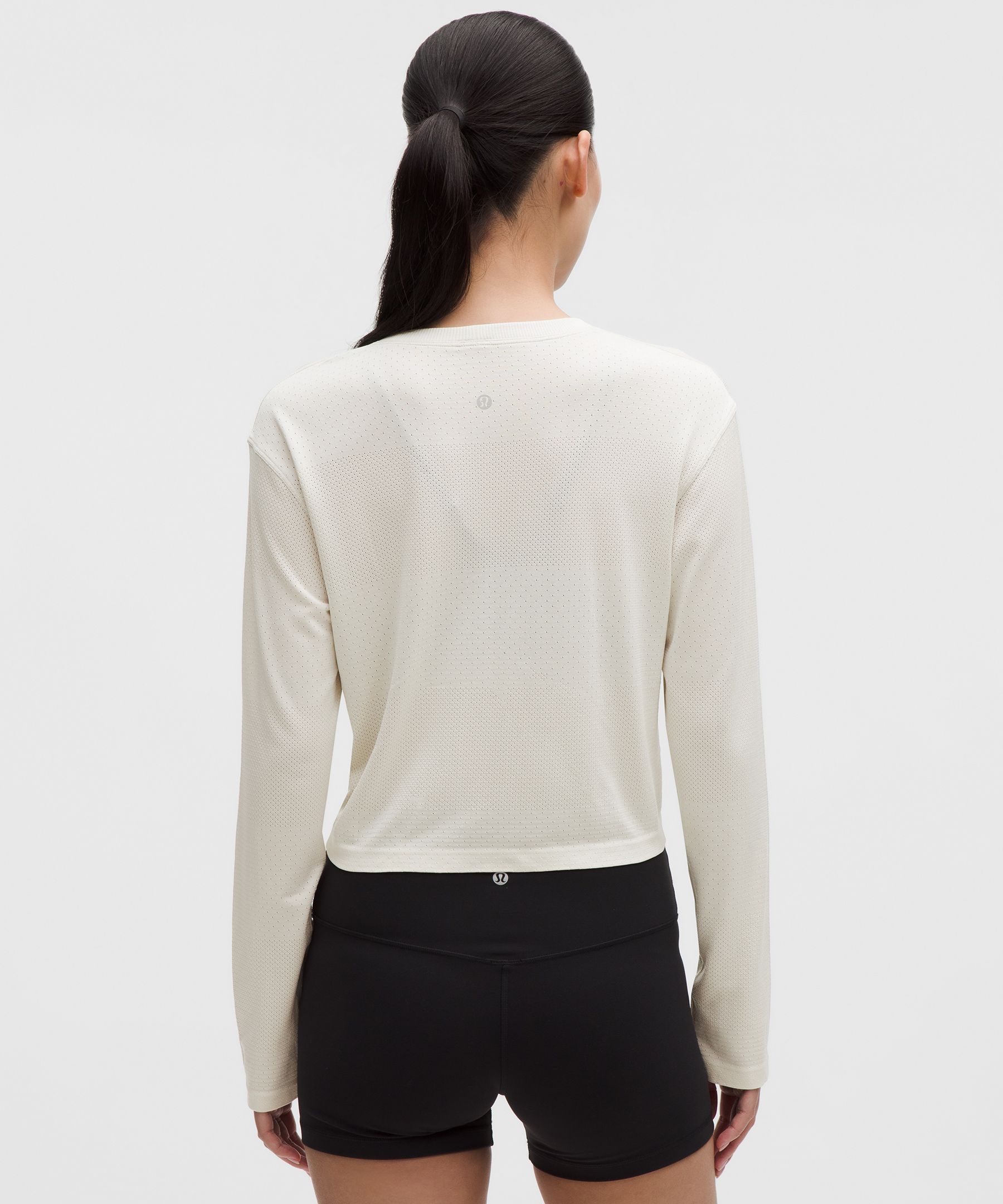 Swiftly Perforated Stripe Long-Sleeve Shirt