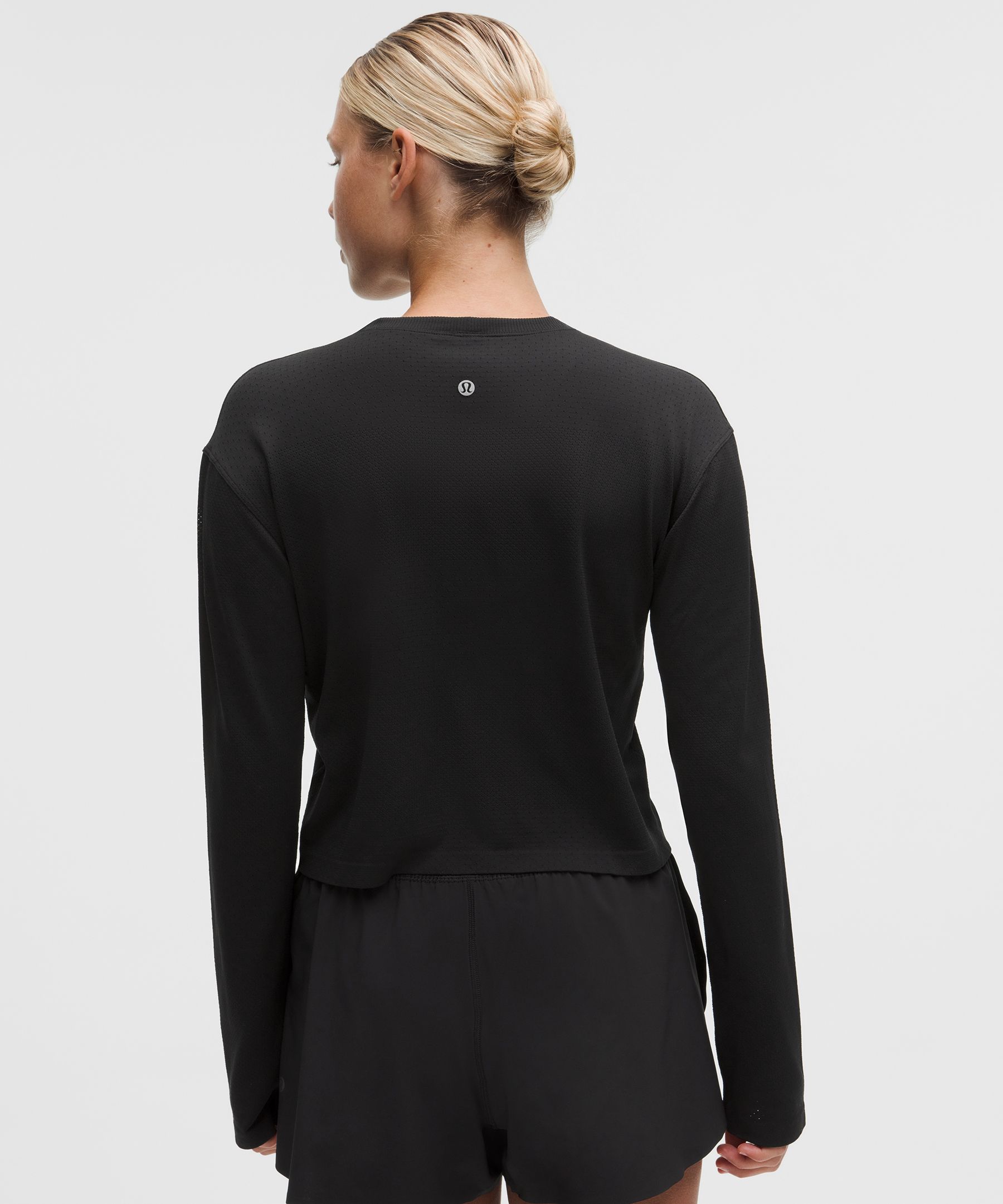 Swiftly Perforated Stripe Long-Sleeve Shirt