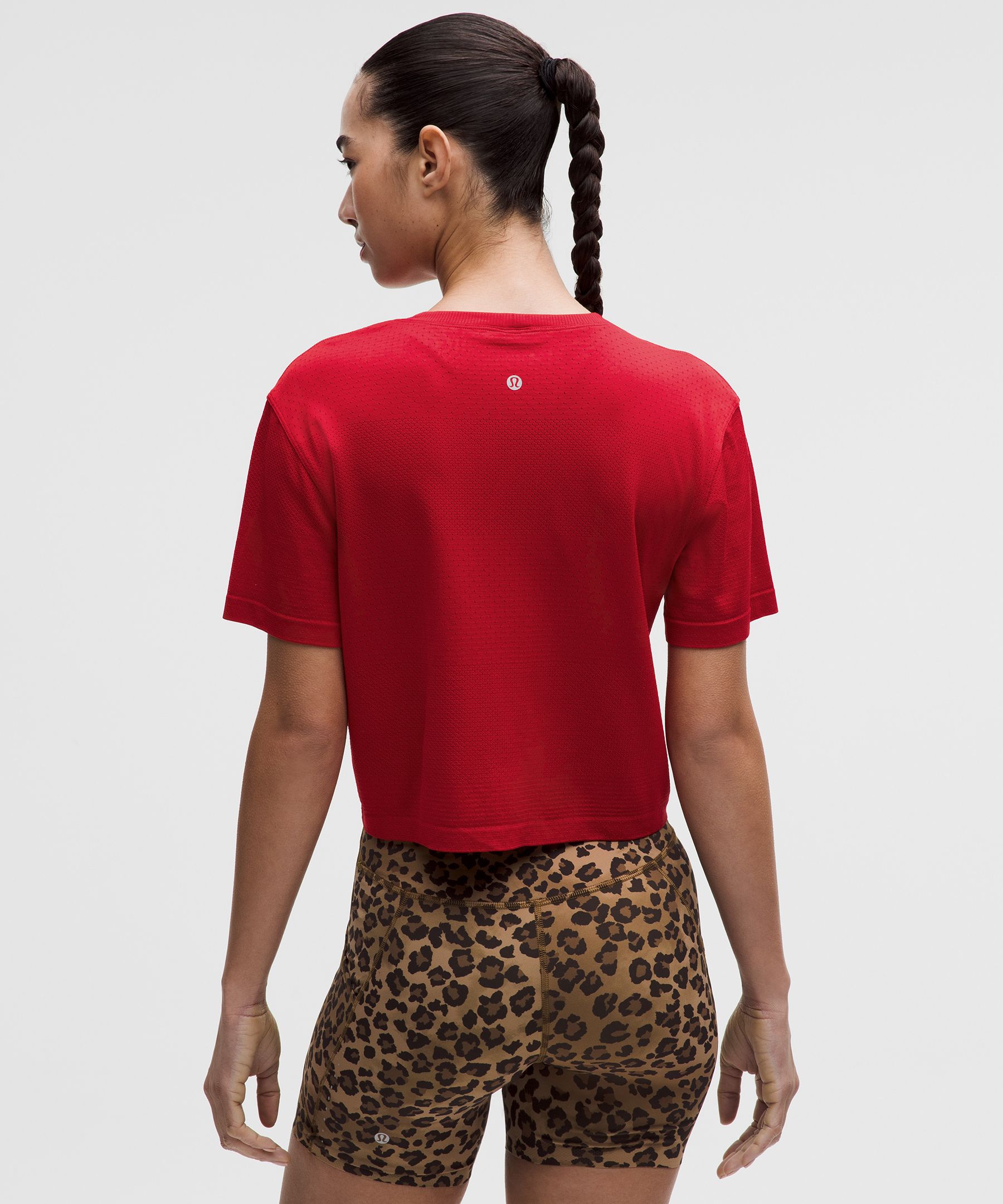 Swiftly Perforated Stripe Short-Sleeve Shirt