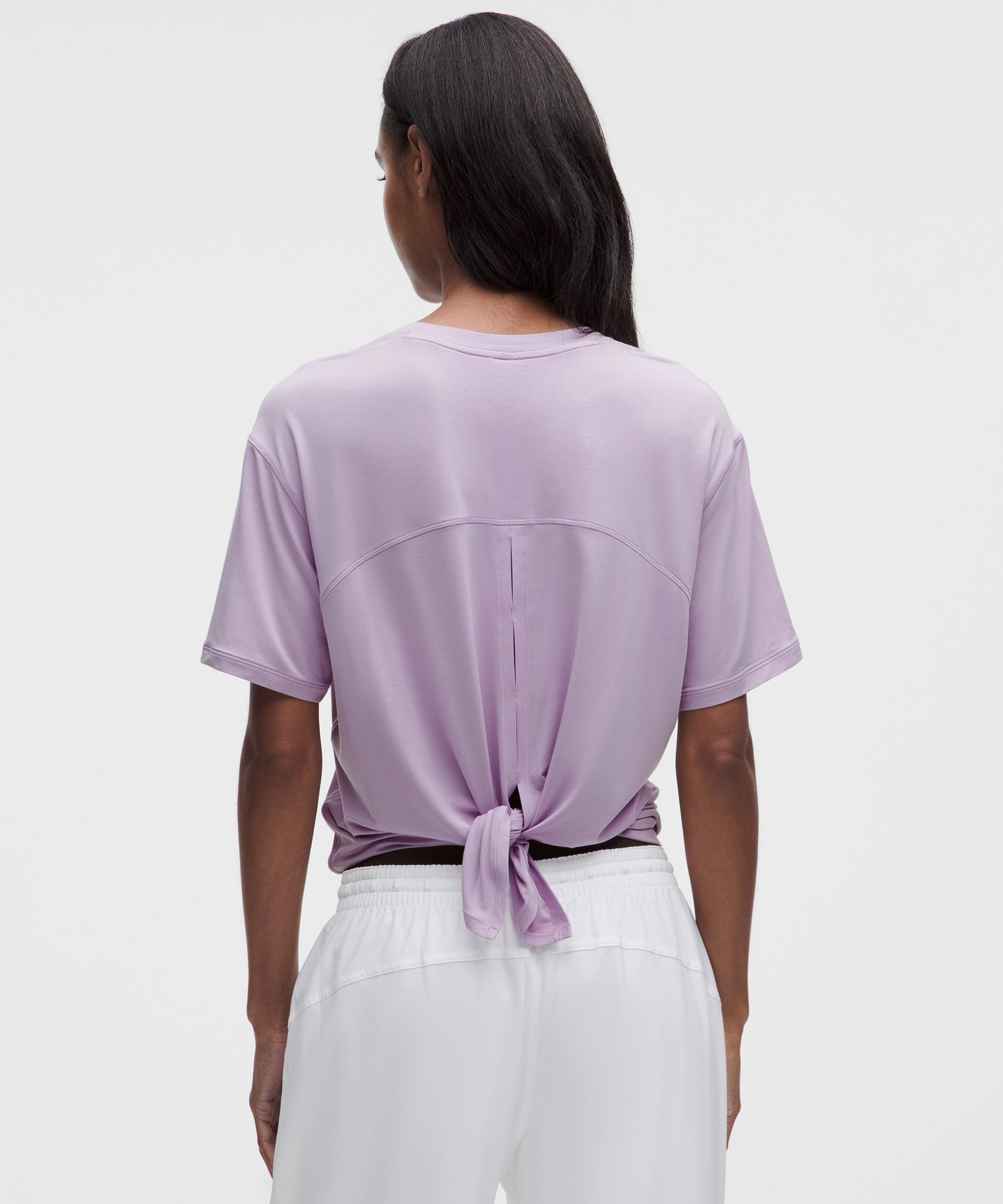 SilkyAppeal Tie-Back Short-Sleeve Shirt