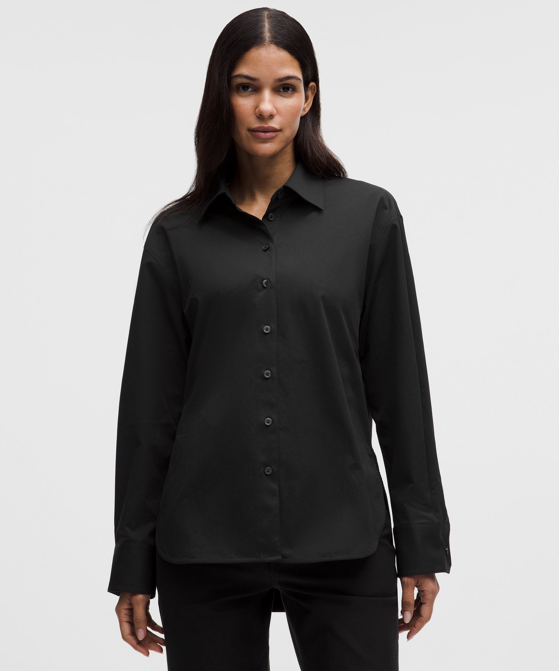 Woven Relaxed-Fit Button-Up Shirt