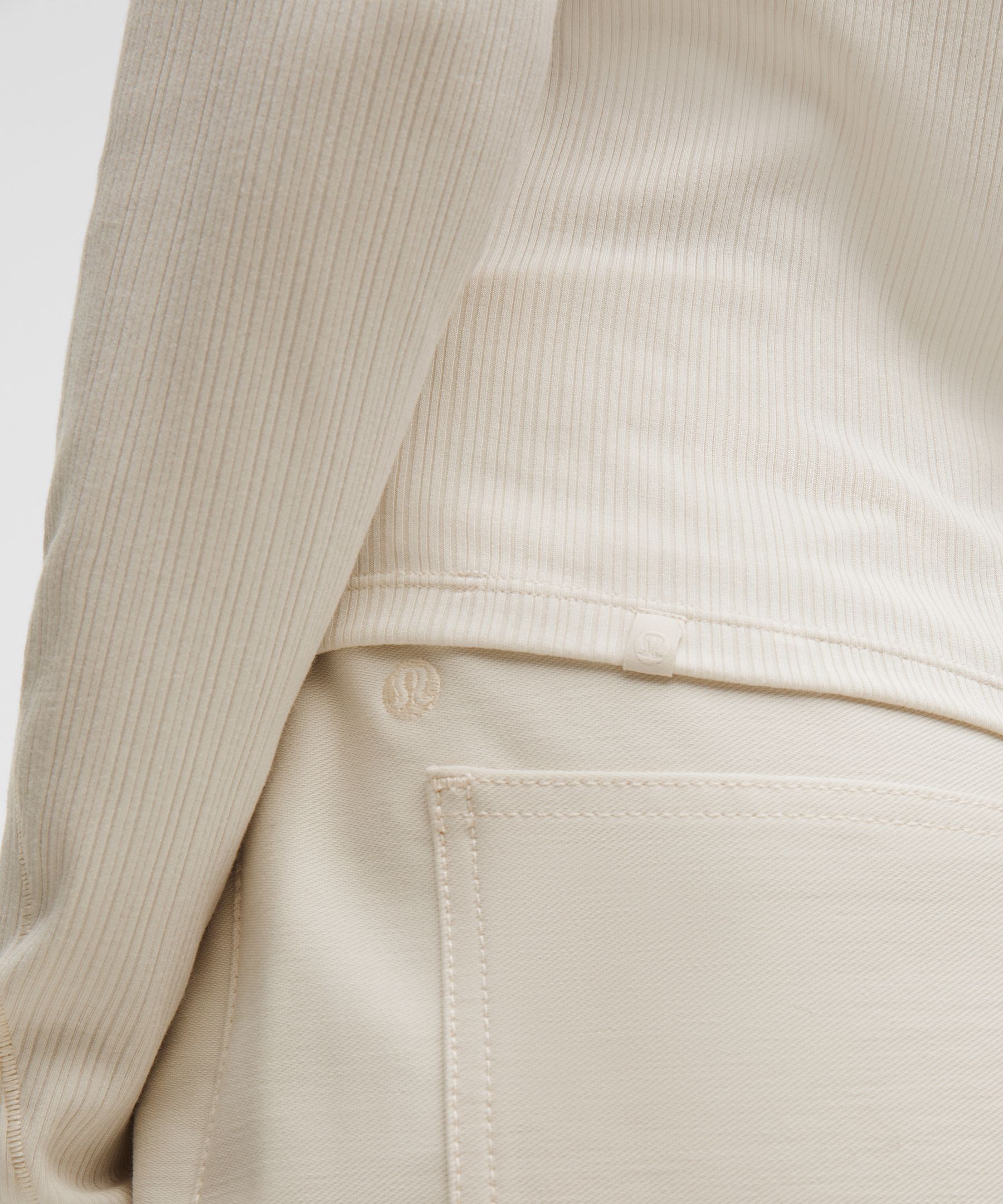 Hold Tight Micro-Rib V-Neck Long-Sleeve Shirt