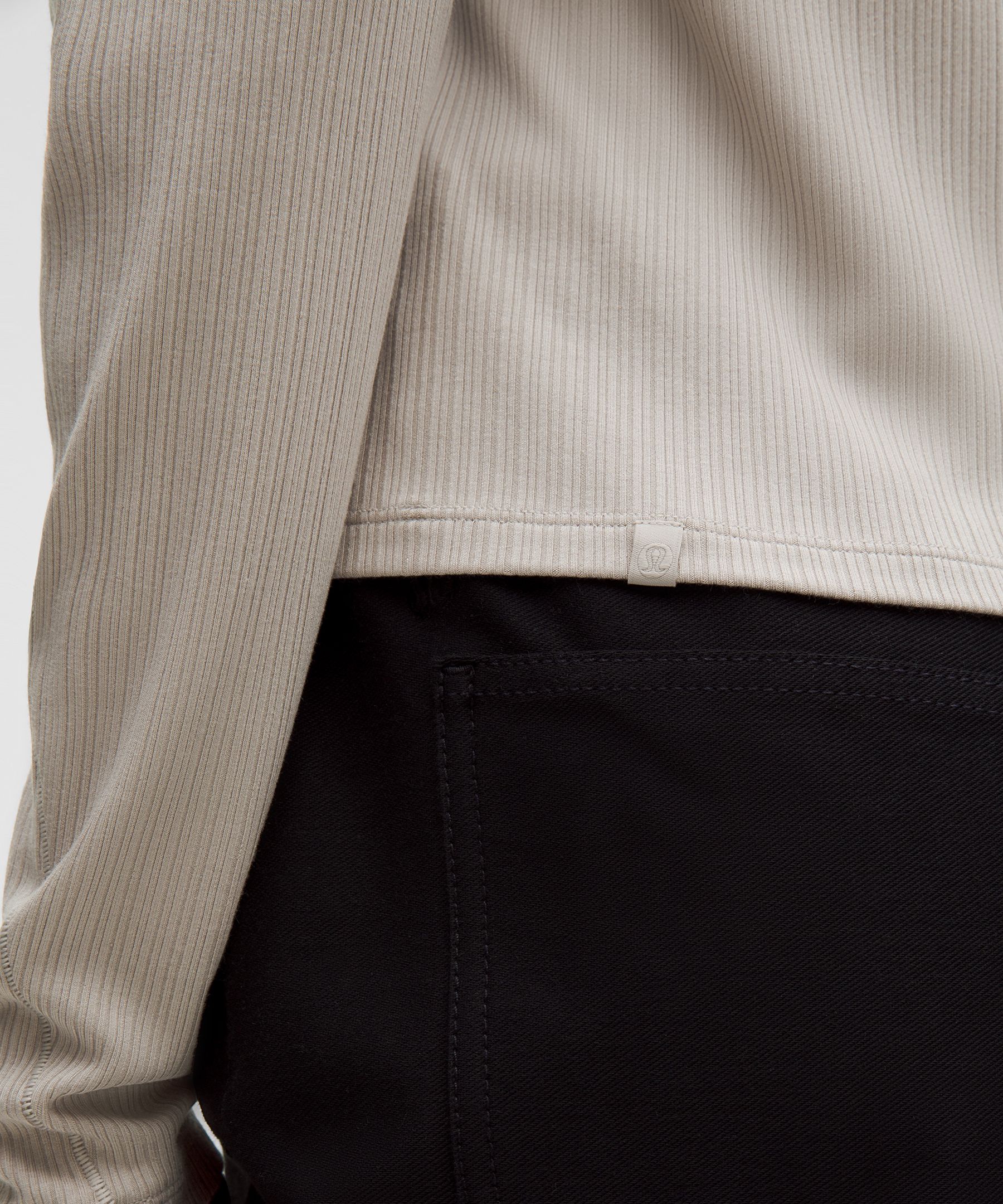 Hold Tight Micro-Rib V-Neck Long-Sleeve Shirt