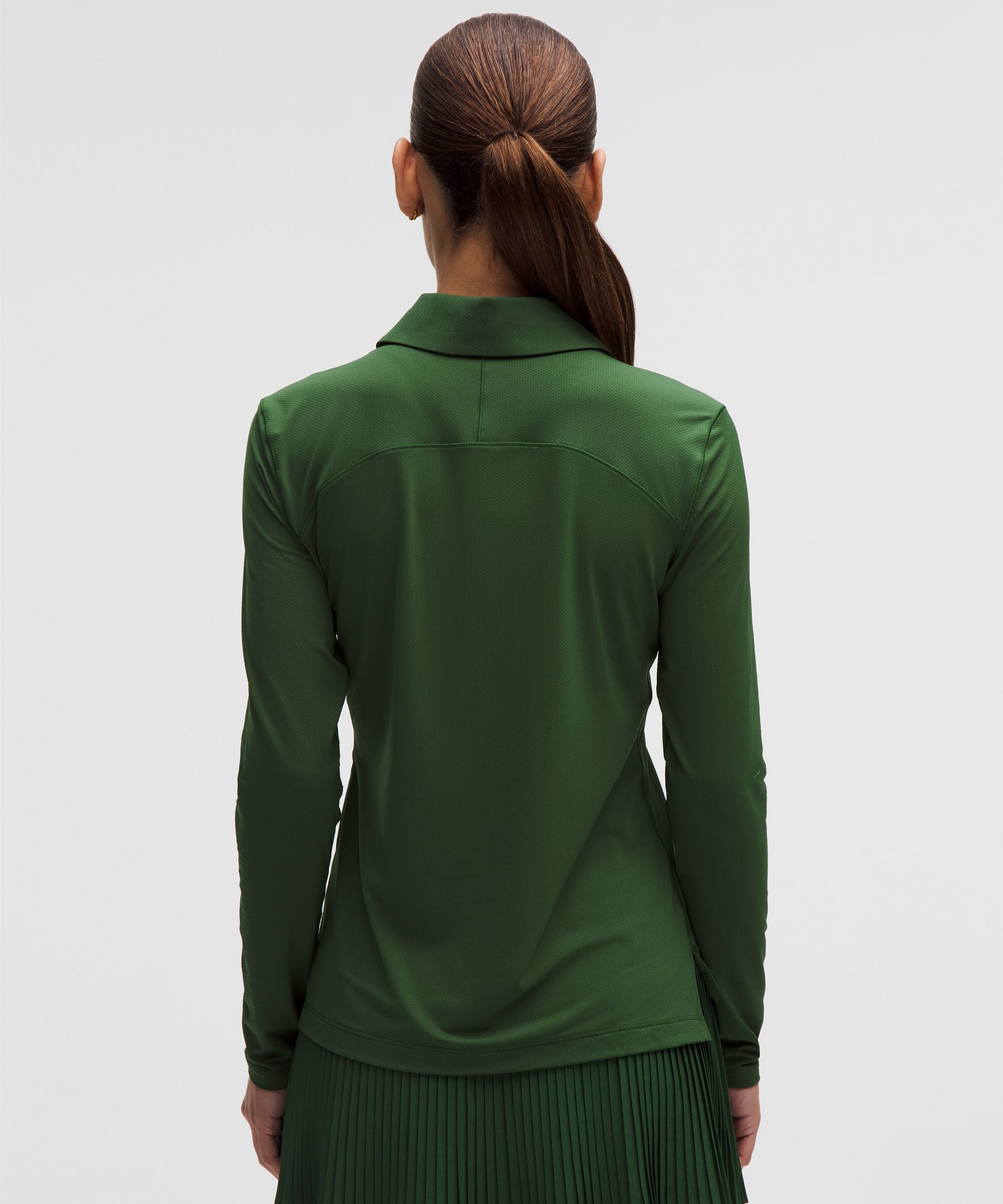 Quick-Dry Long-Sleeve Polo Shirt *Straight Hem
