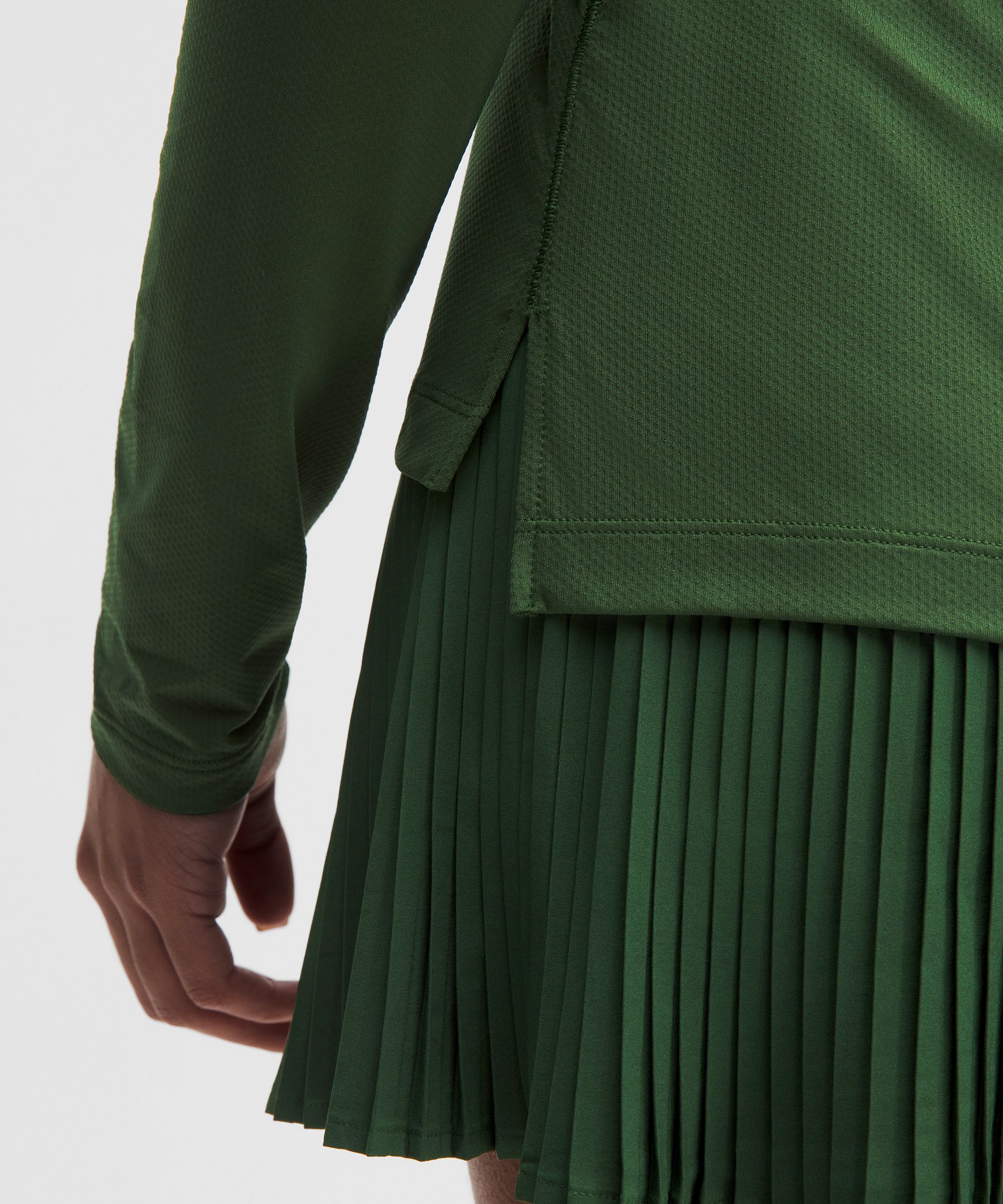 Quick-Dry Long-Sleeve Polo Shirt *Straight Hem