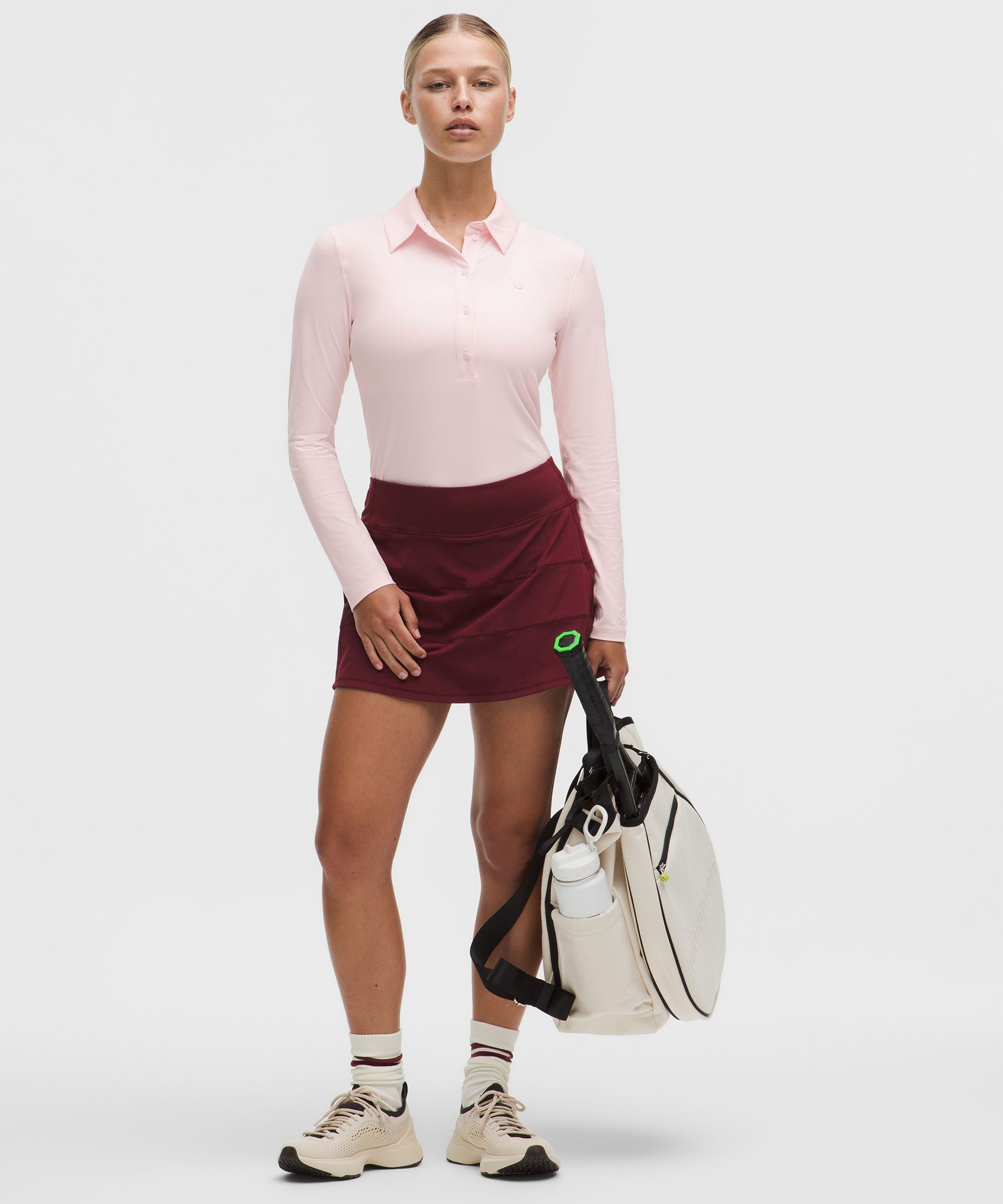 Quick-Dry Long-Sleeve Polo Shirt *Straight Hem