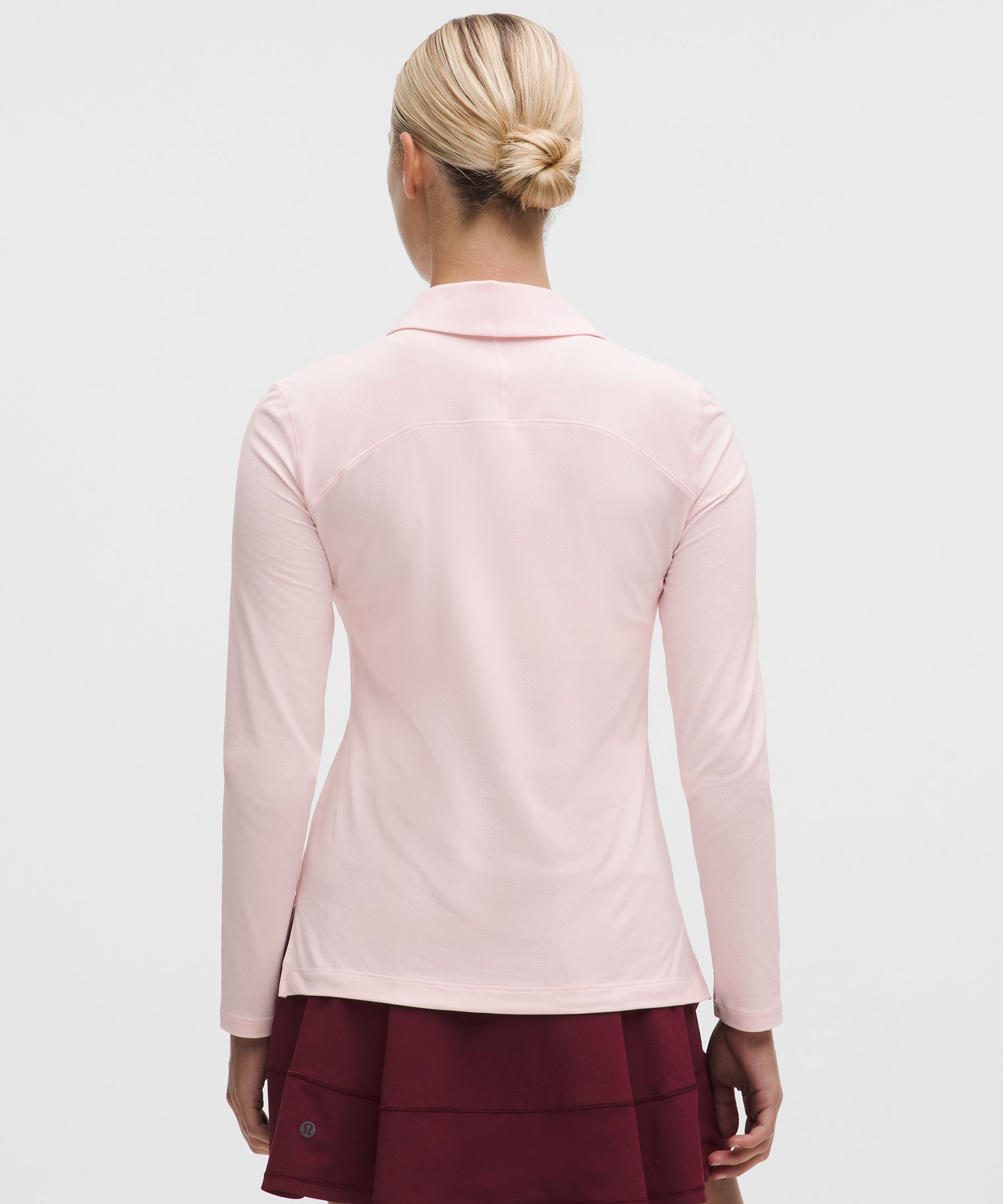 Quick-Dry Long-Sleeve Polo Shirt *Straight Hem