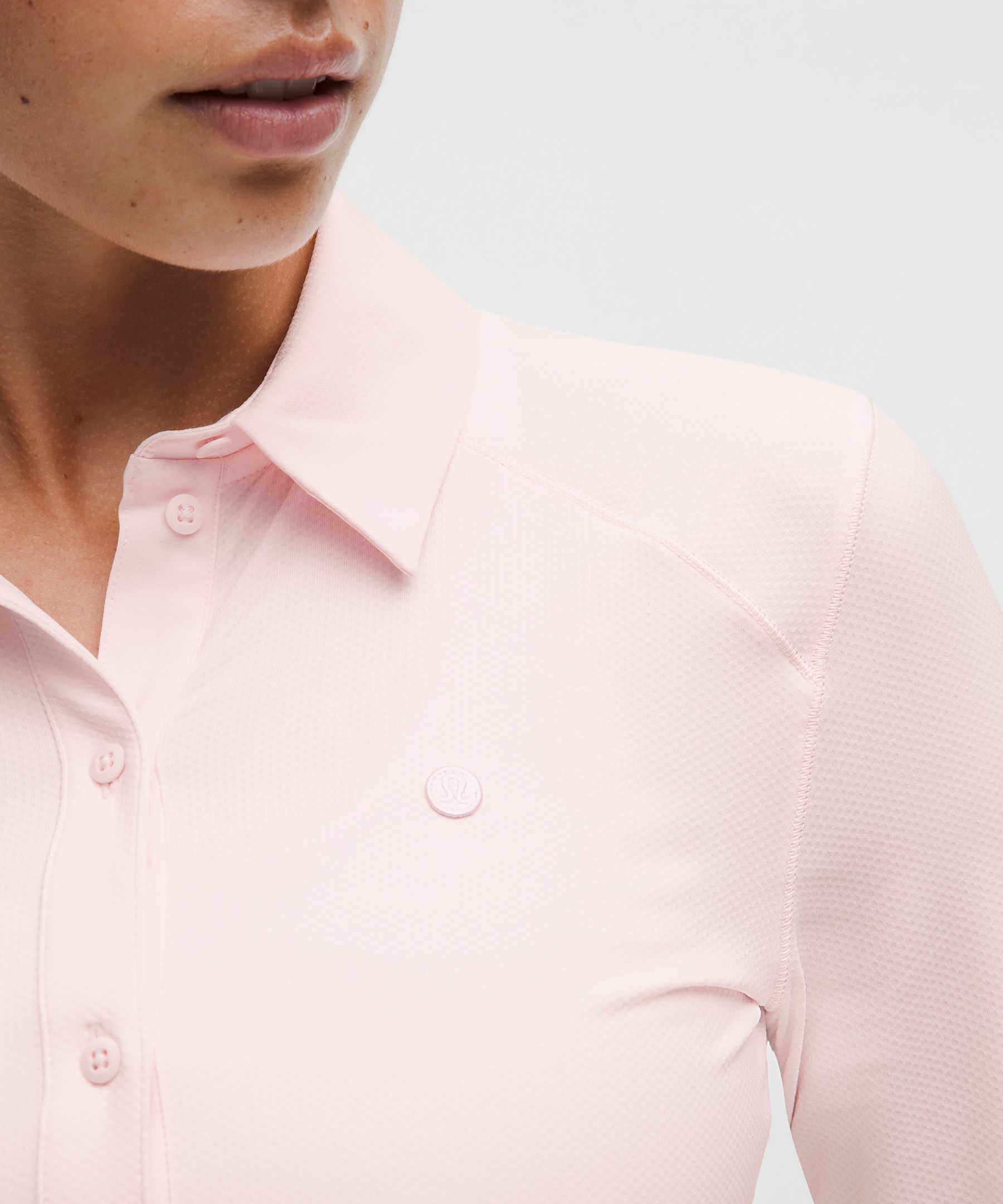 Quick-Dry Long-Sleeve Polo Shirt *Straight Hem