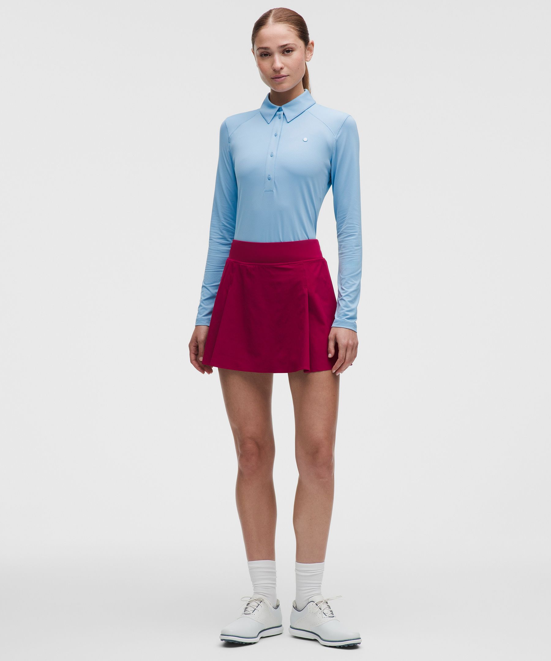 Quick-Dry Long-Sleeve Polo Shirt *Straight Hem