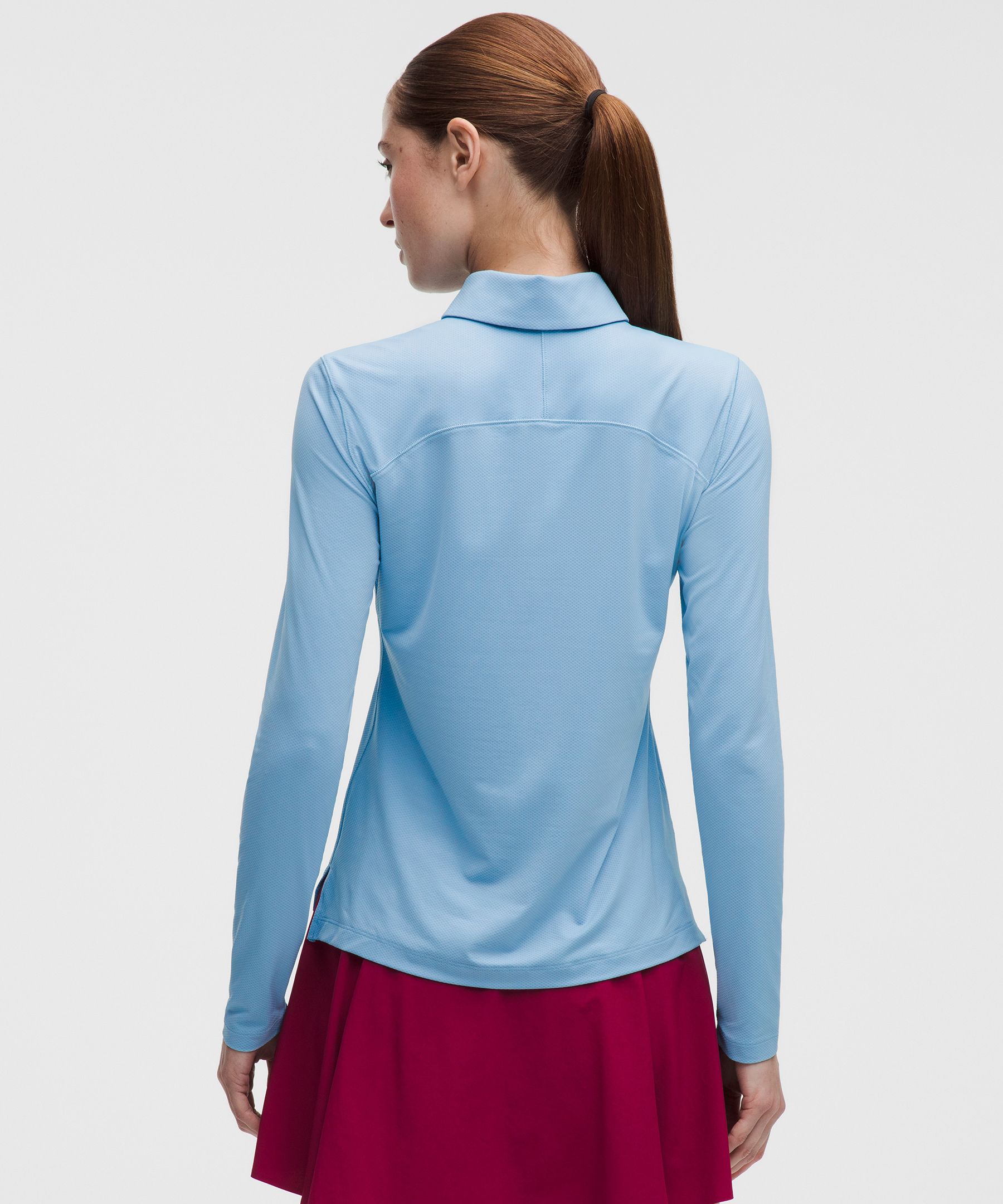 Quick-Dry Long-Sleeve Polo Shirt *Straight Hem
