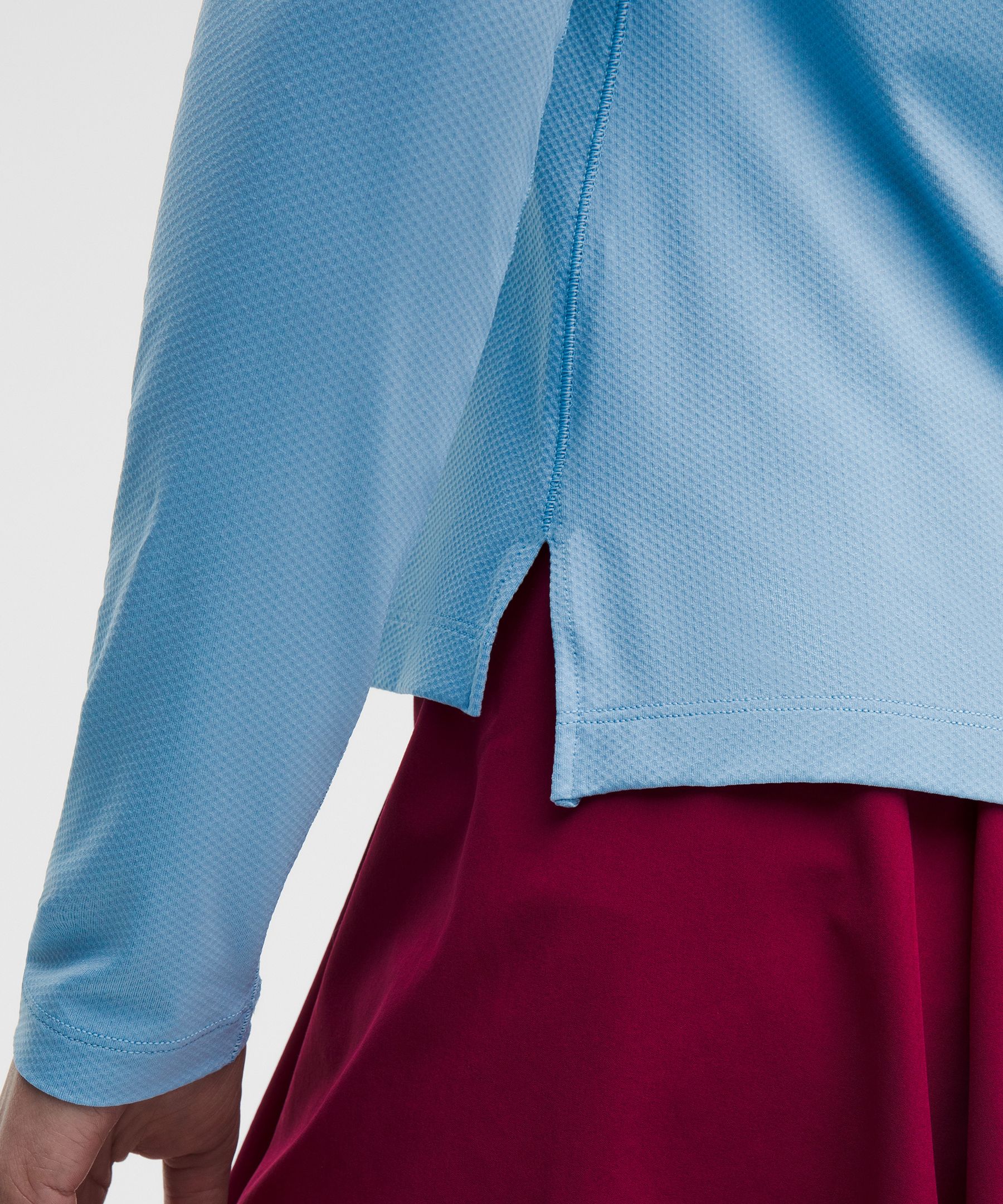 Quick-Dry Long-Sleeve Polo Shirt *Straight Hem