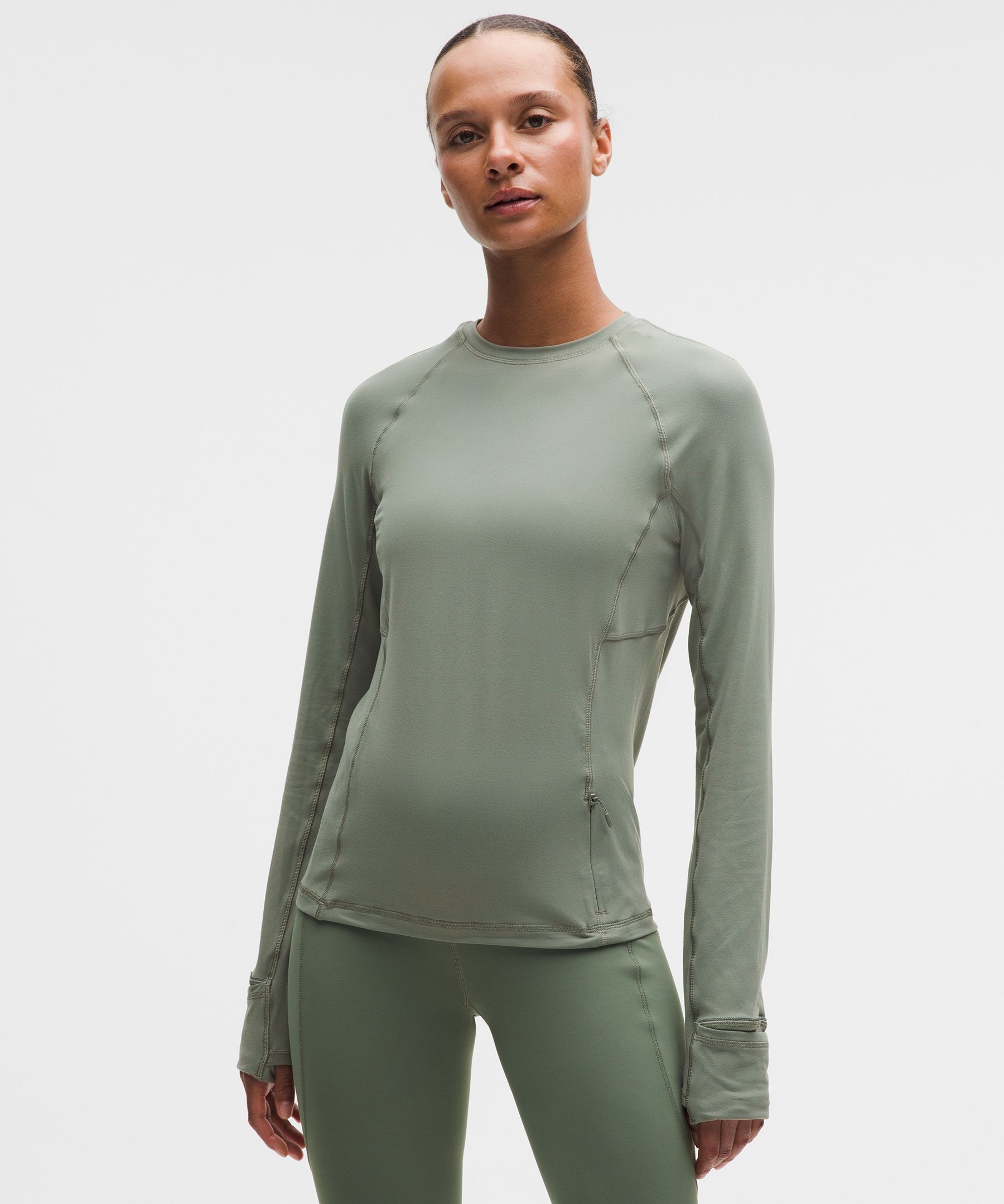 lululemon – Women’s It’s Rulu Classic-Fit Long-Sleeve Shirt – Color Green/Pastel – Size Large