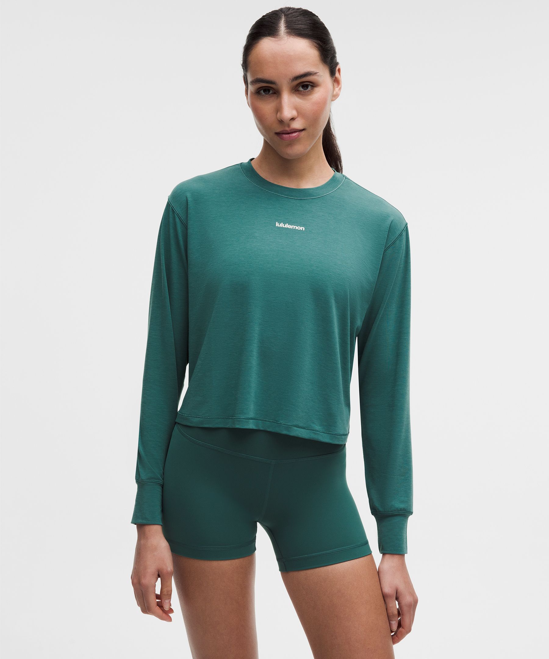 lululemon – Women’s Jersey Training Long-Sleeve Shirt Wordmark – Color Green – Size 10