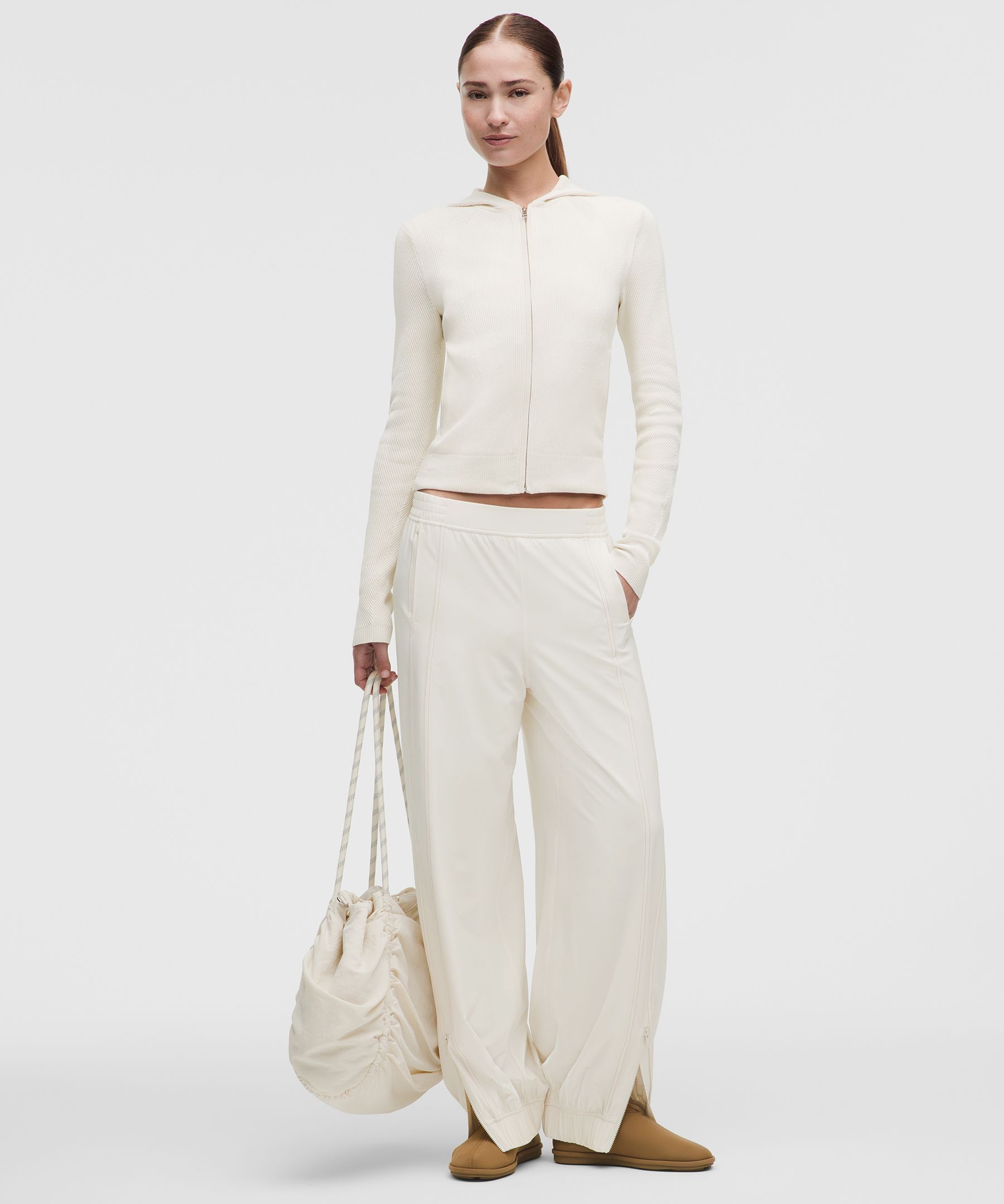 Structured Knit Zip-Up Hoodie
