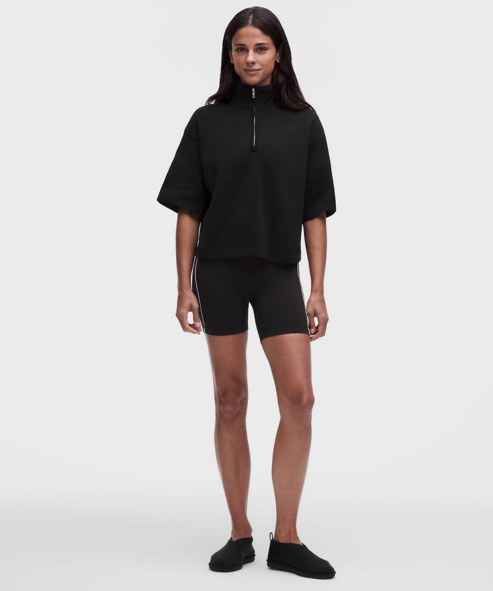Женская трикотажная рубашка Lululemon Structured Knit с коротким рукавом и молнией — фото 2