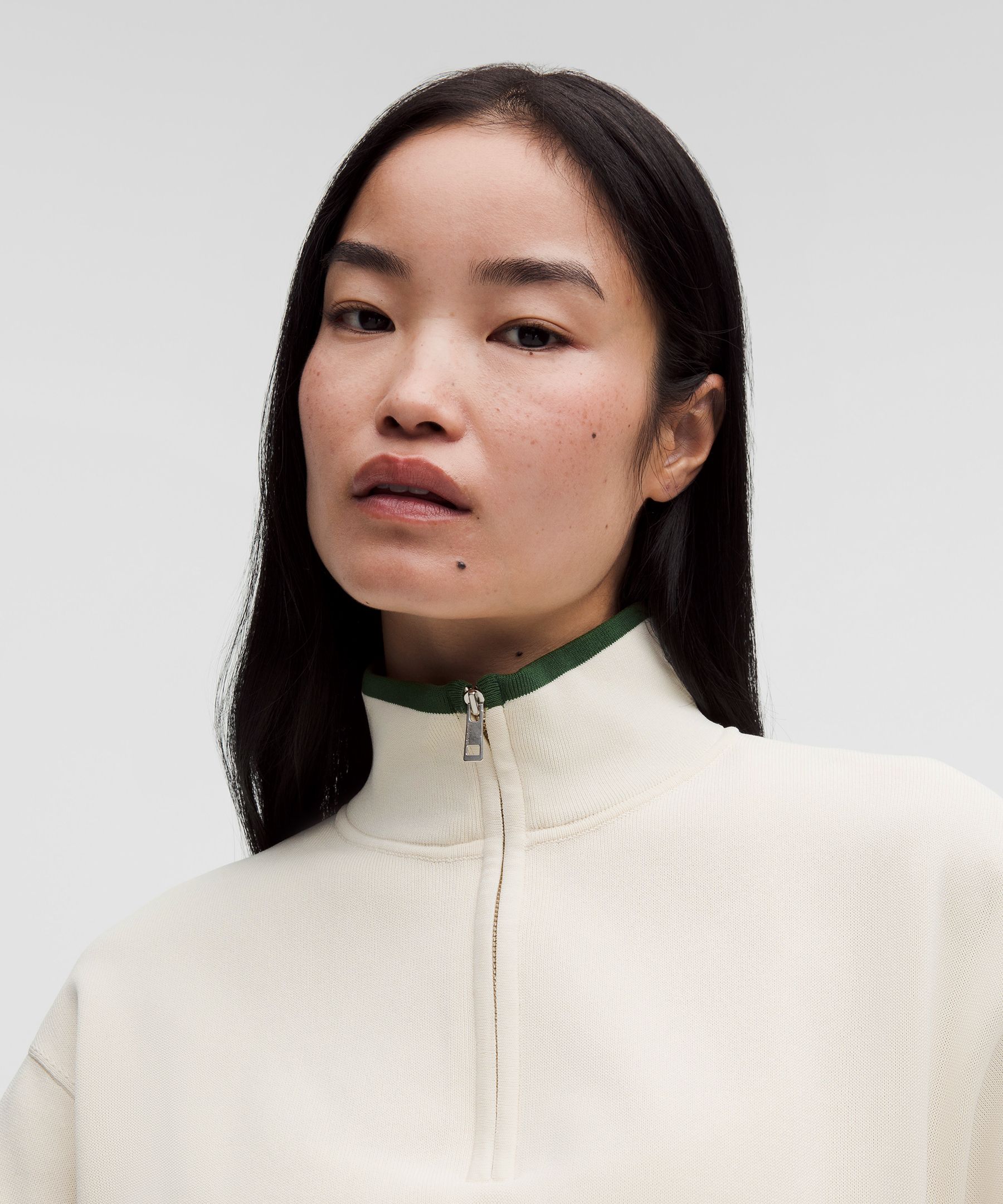Structured Knit Half-Zip Short-Sleeve Shirt