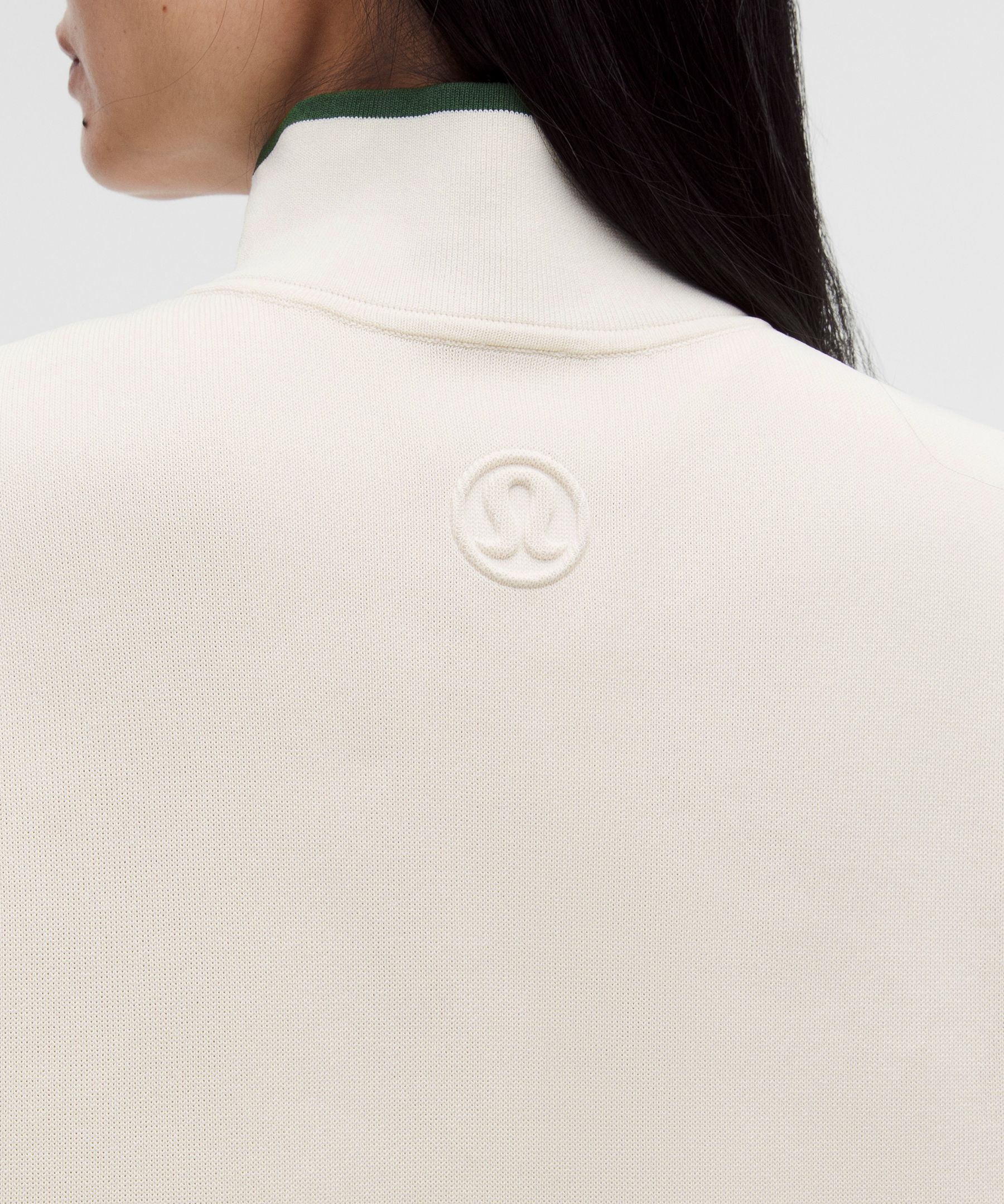 Structured Knit Half-Zip Short-Sleeve Shirt