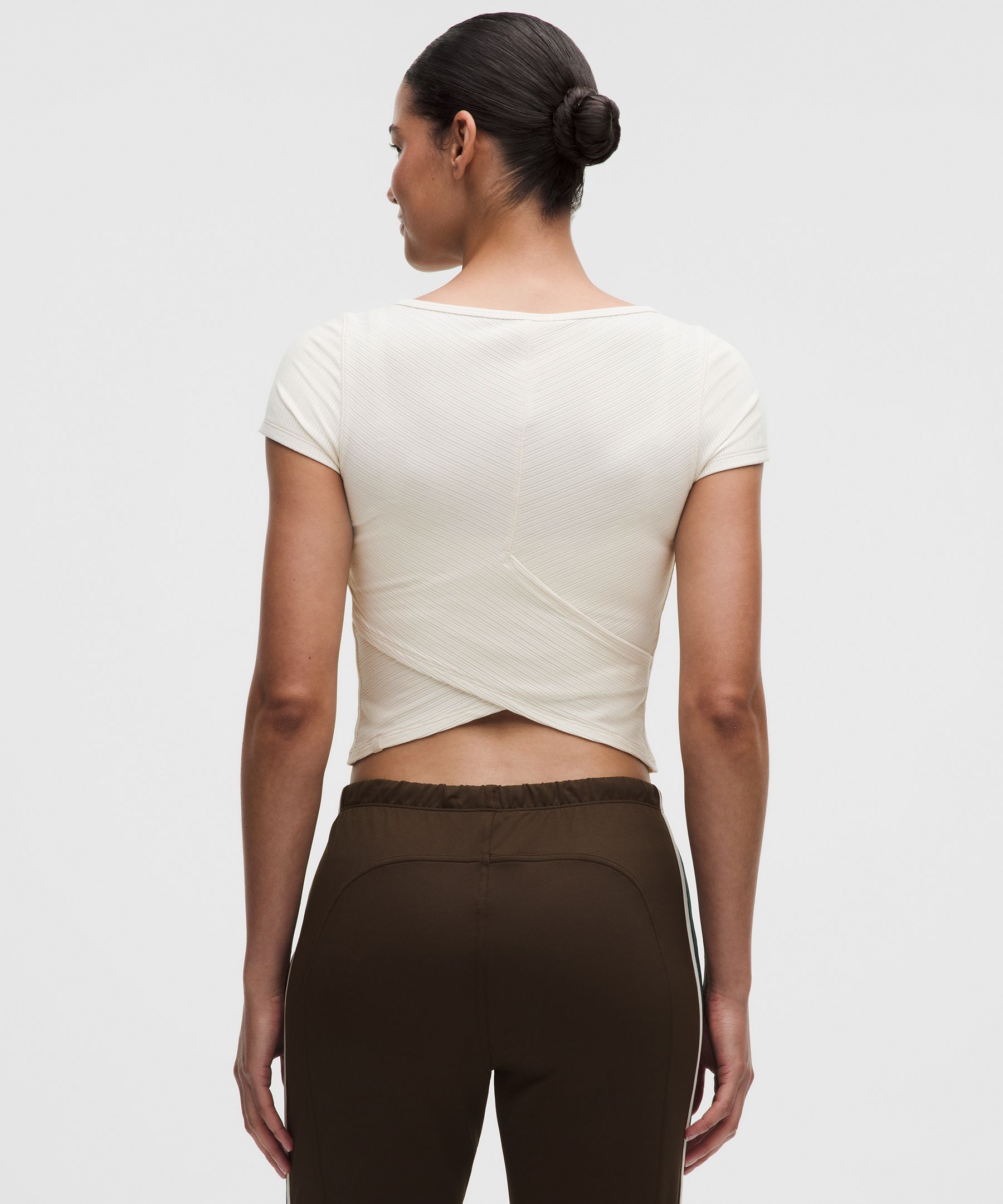 Hold Tight Micro-Rib Cross-Back T-Shirt