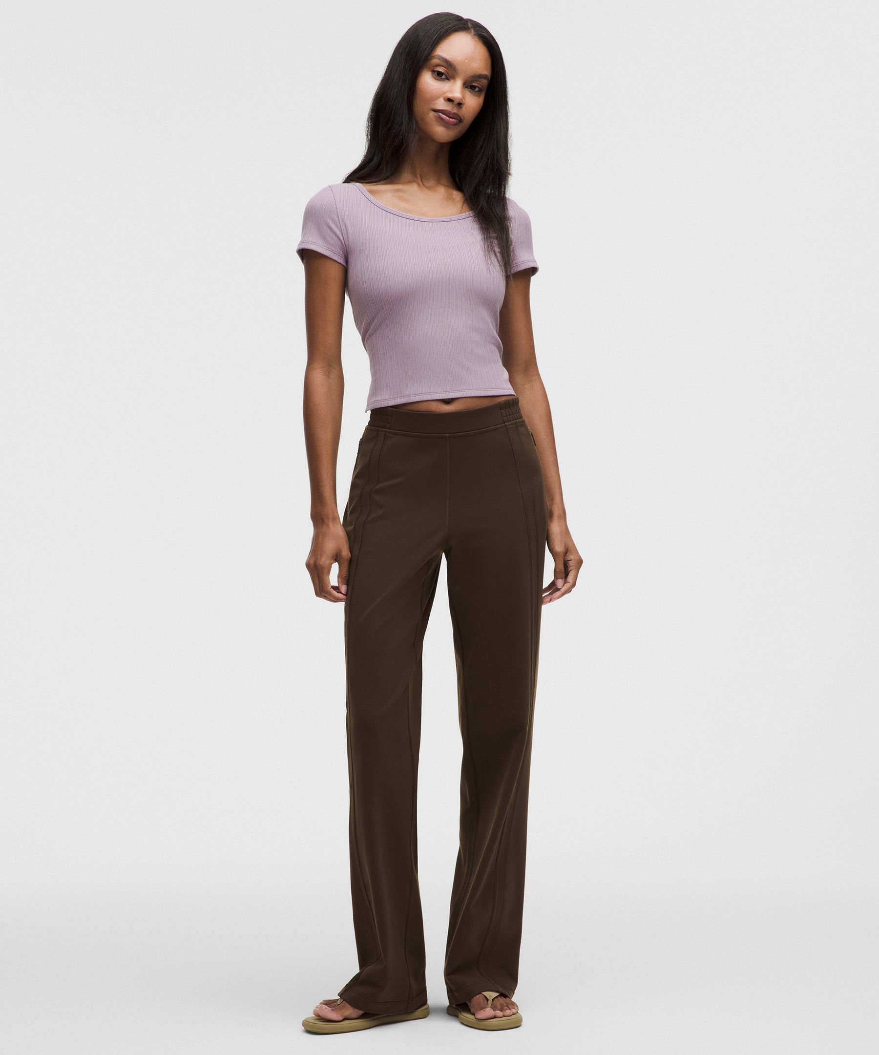 Hold Tight Micro-Rib Cross-Back T-Shirt