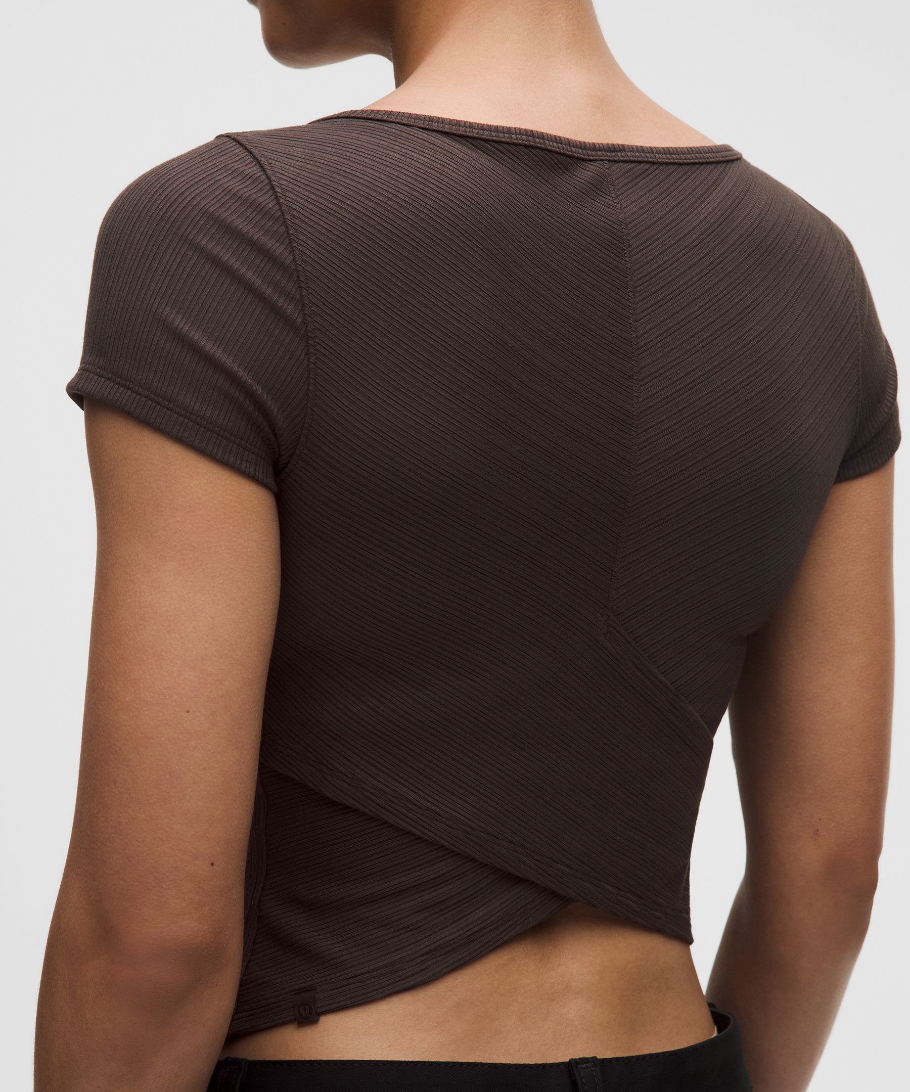 Hold Tight Micro-Rib Cross-Back T-Shirt - image 2