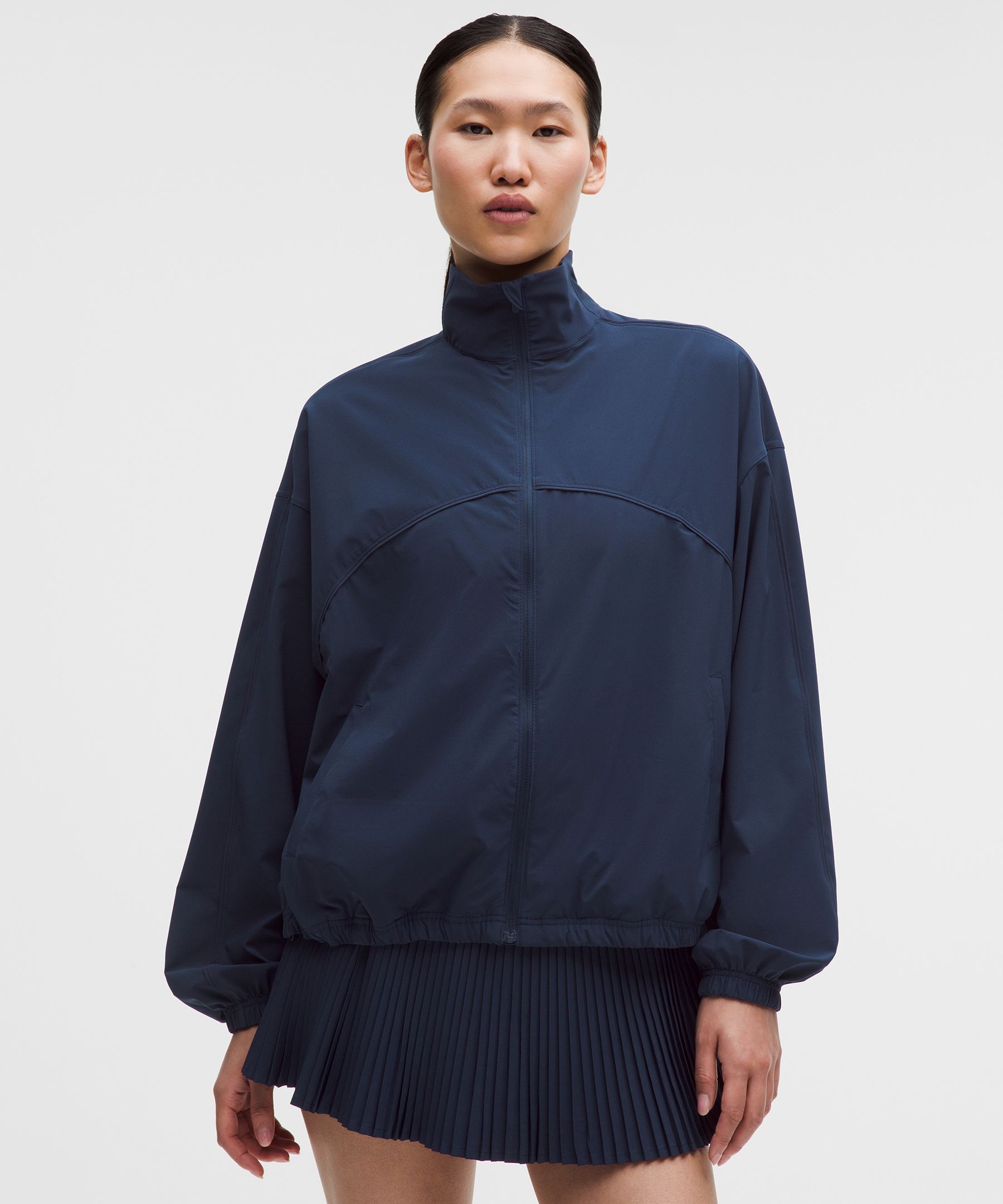 UV-Protective Oversized Tennis Jacket
