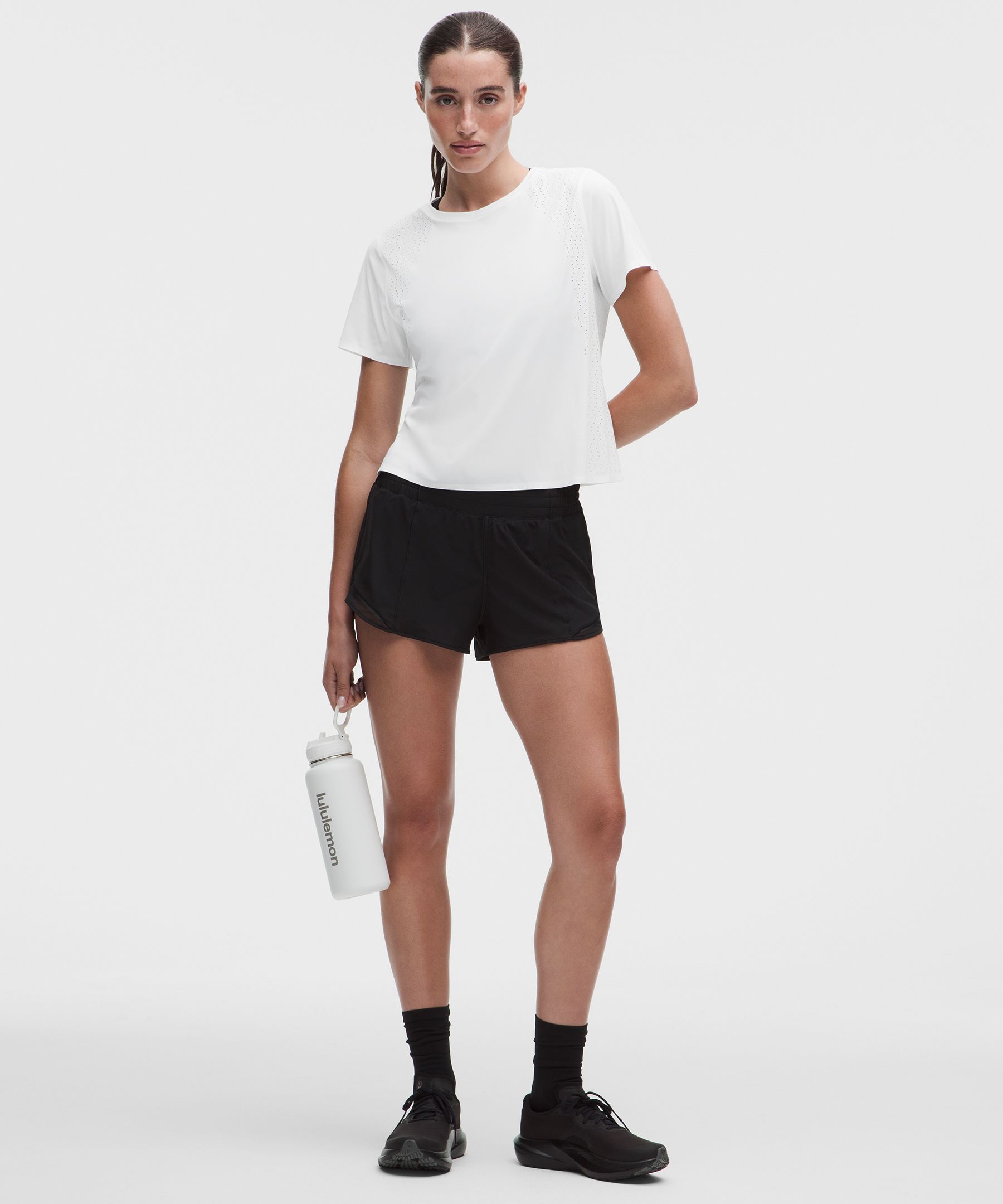 Sleek Perforated Running Short-Sleeve Shirt