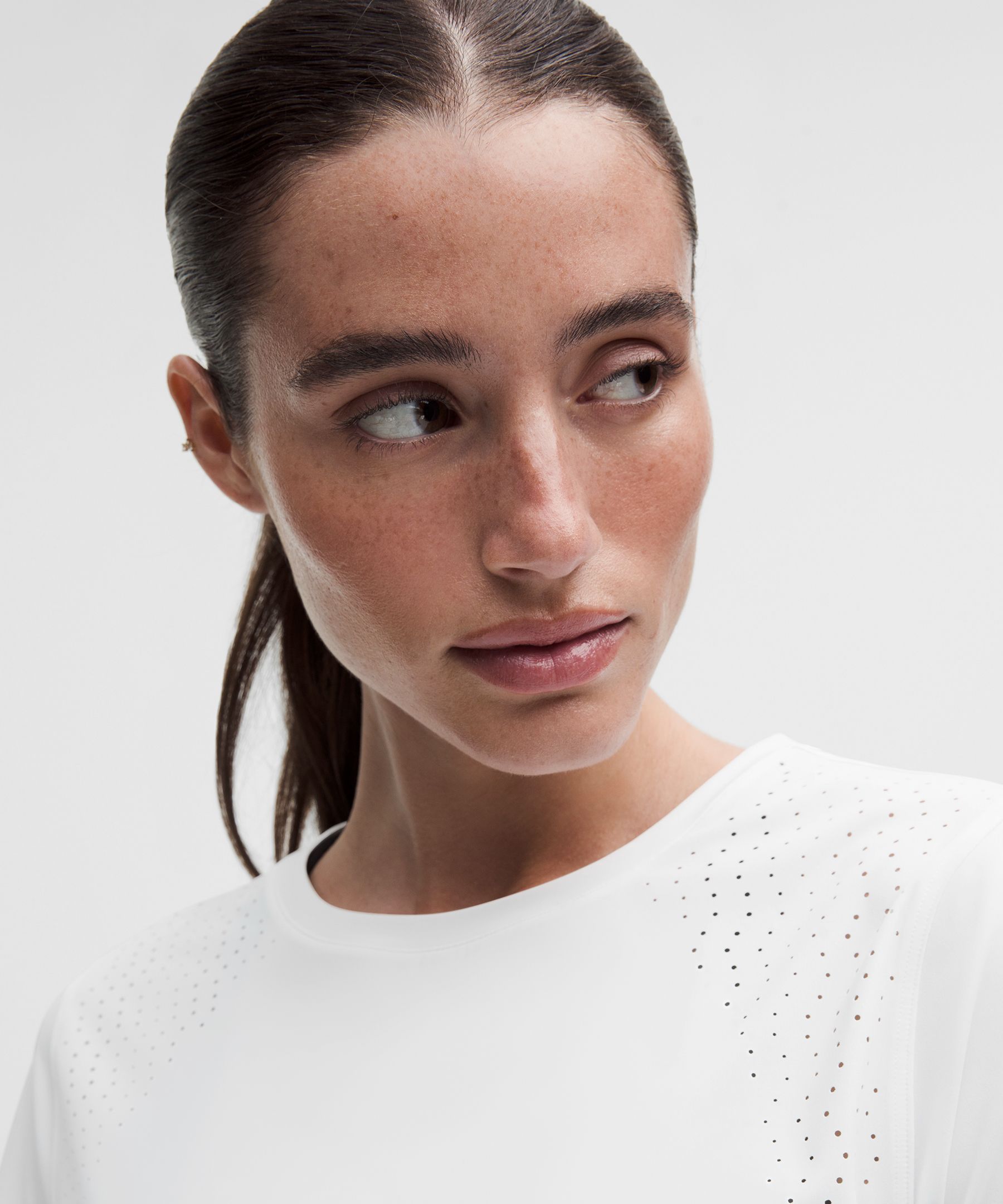 Sleek Perforated Running Short-Sleeve Shirt