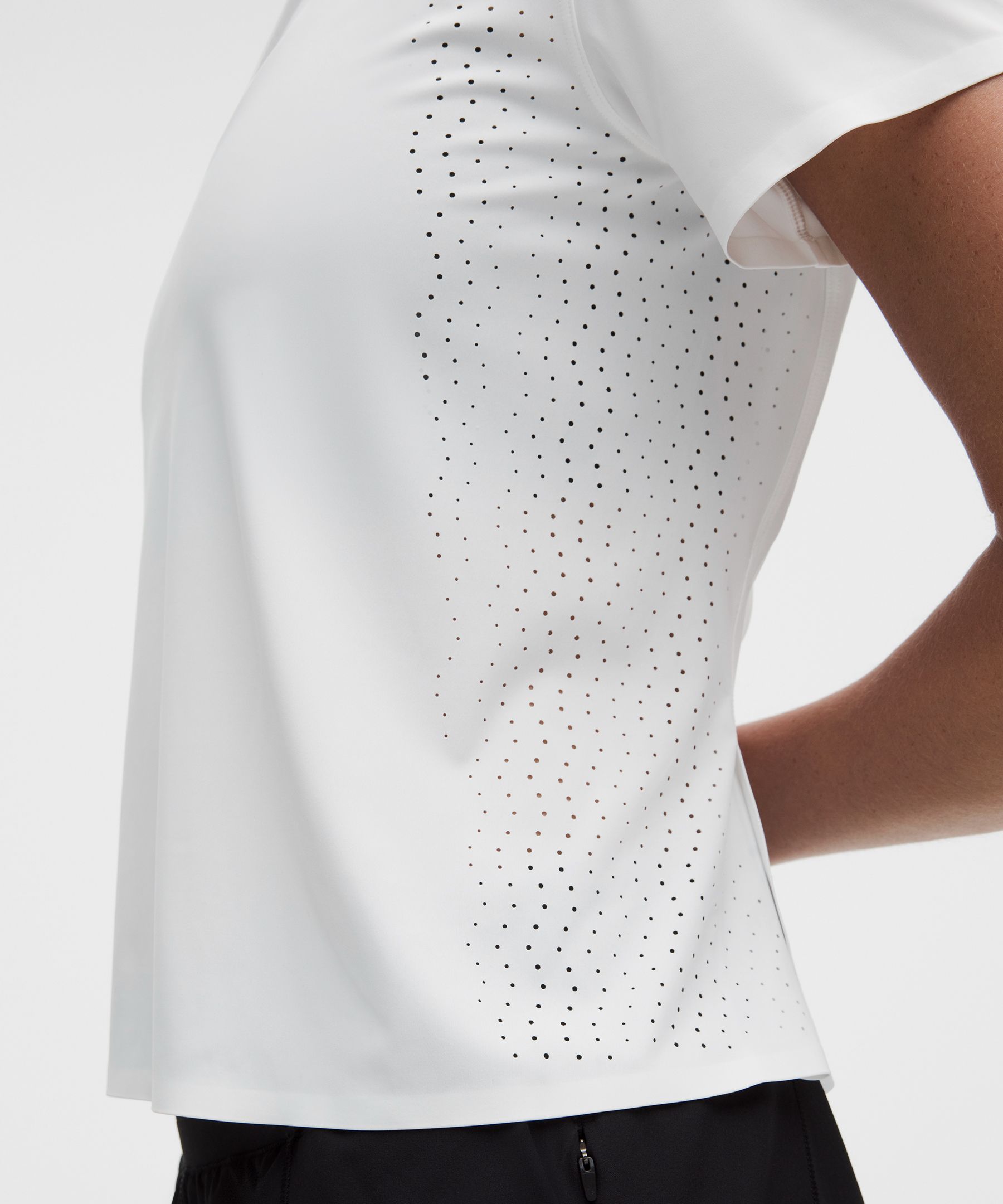 Sleek Perforated Running Short-Sleeve Shirt