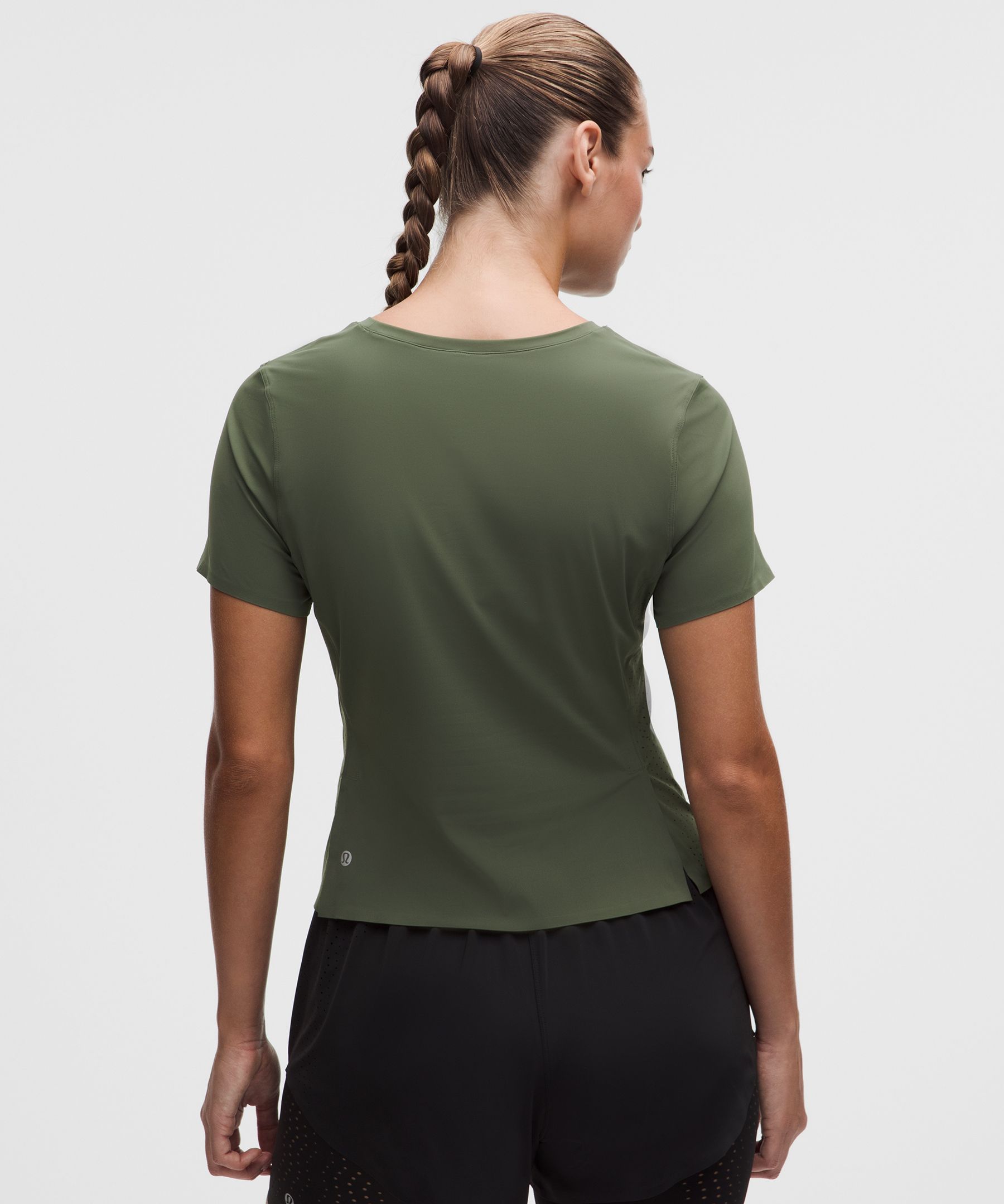 Sleek Perforated Running Short-Sleeve Shirt