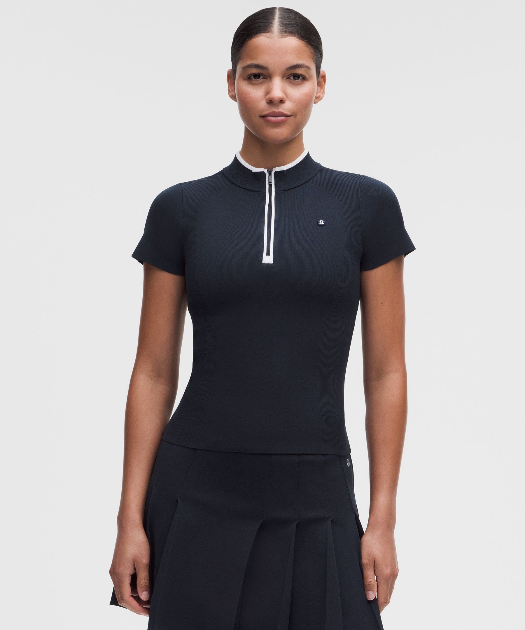 Knit Golf Mockneck Short-Sleeve Shirt
