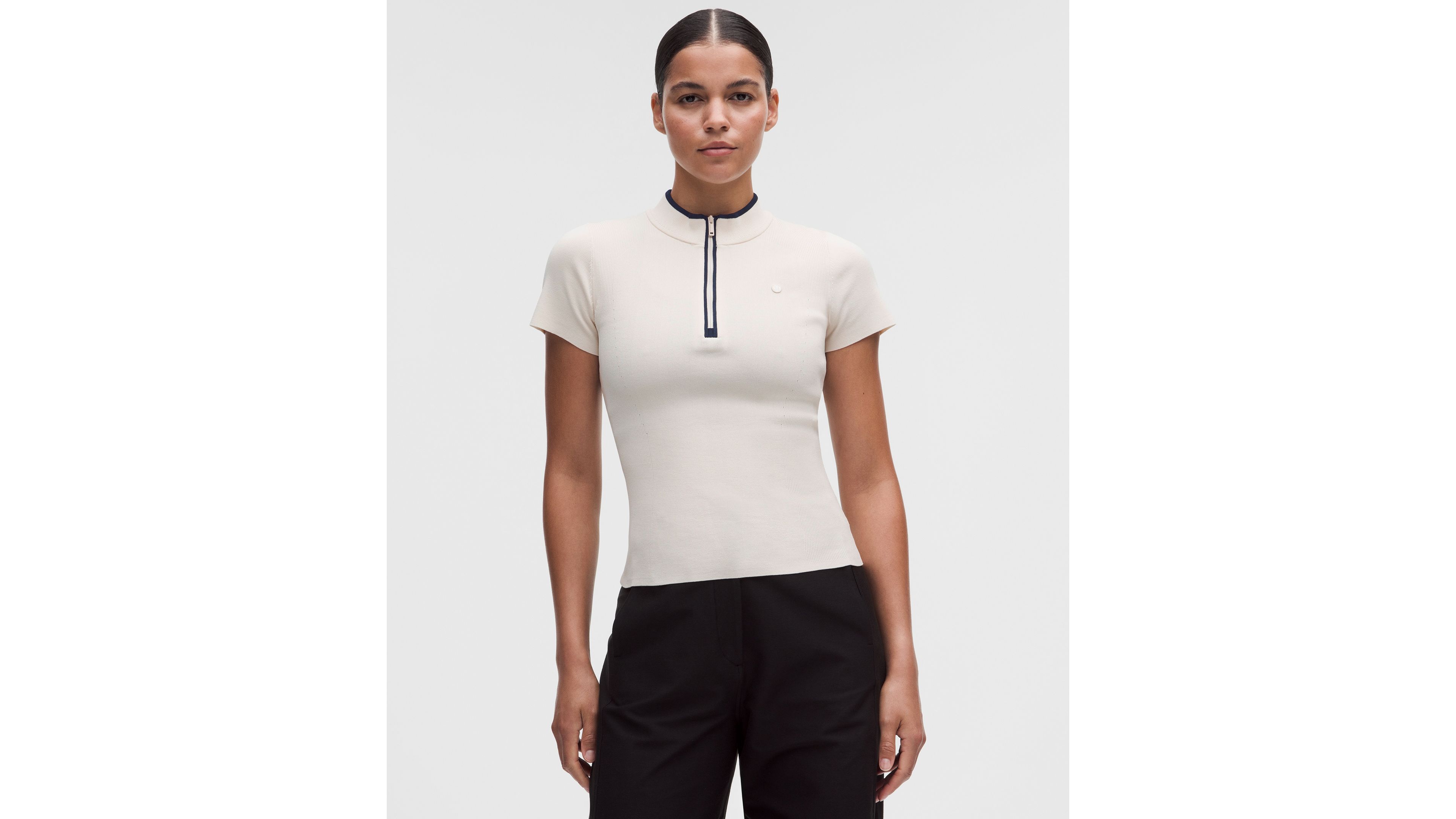 Knit Golf Mockneck Short-Sleeve Shirt