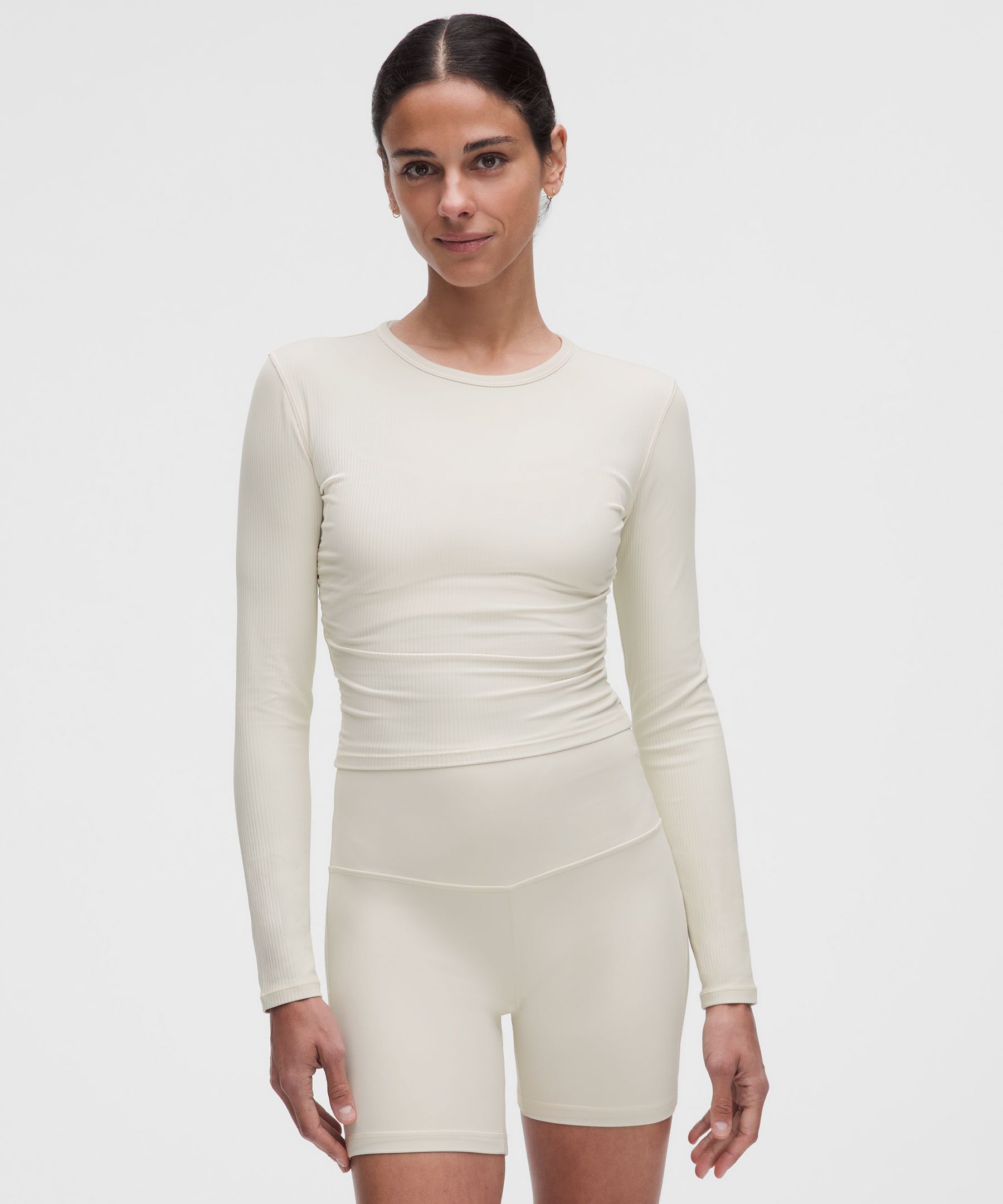 All It Takes Ribbed Keyhole Long-Sleeve Shirt