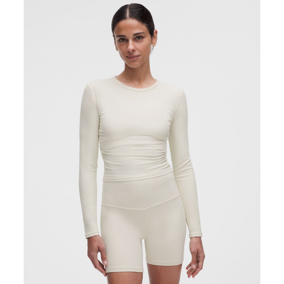 All It Takes Ribbed Keyhole Long-Sleeve Shirt