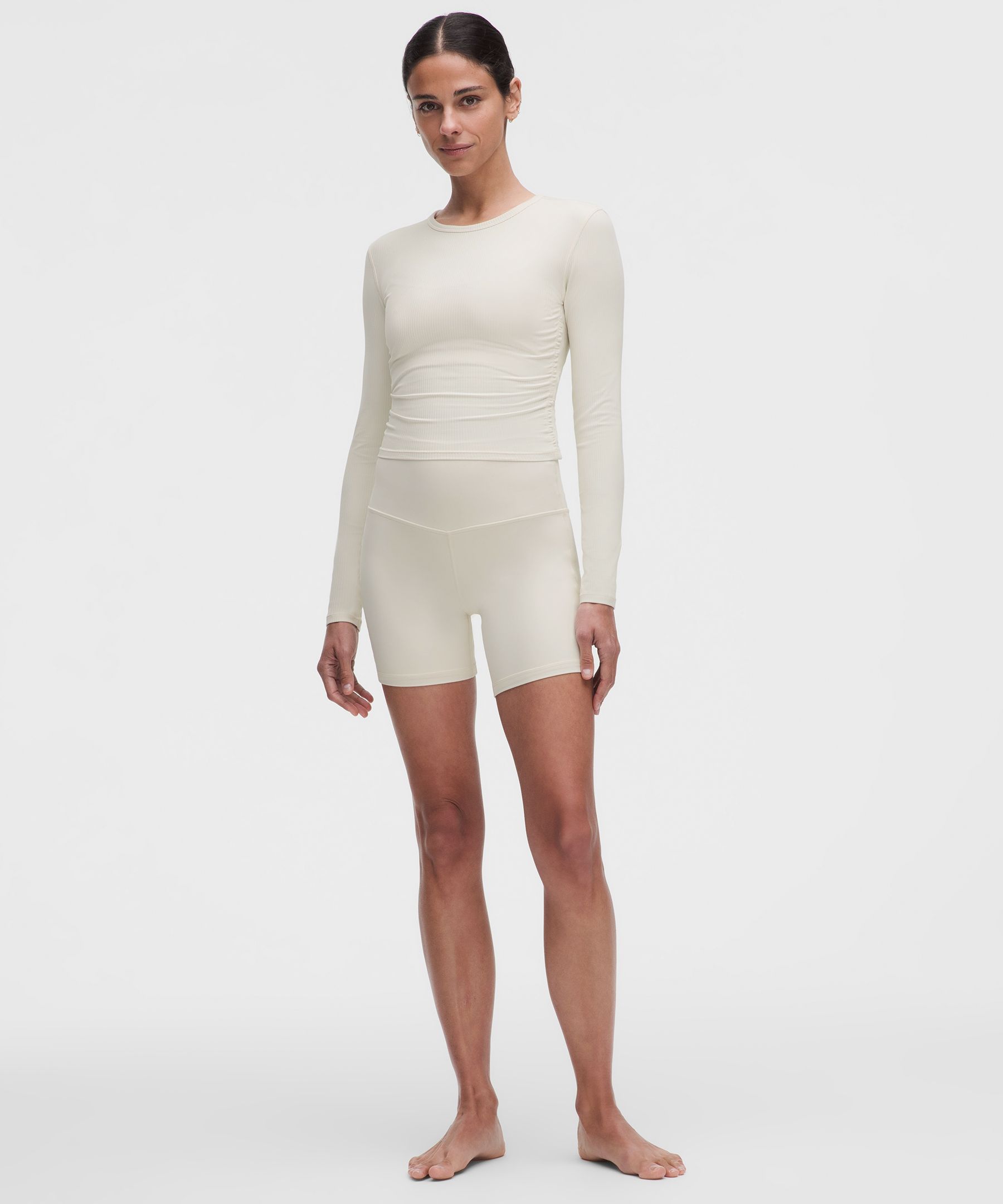 All It Takes Ribbed Keyhole Long-Sleeve Shirt