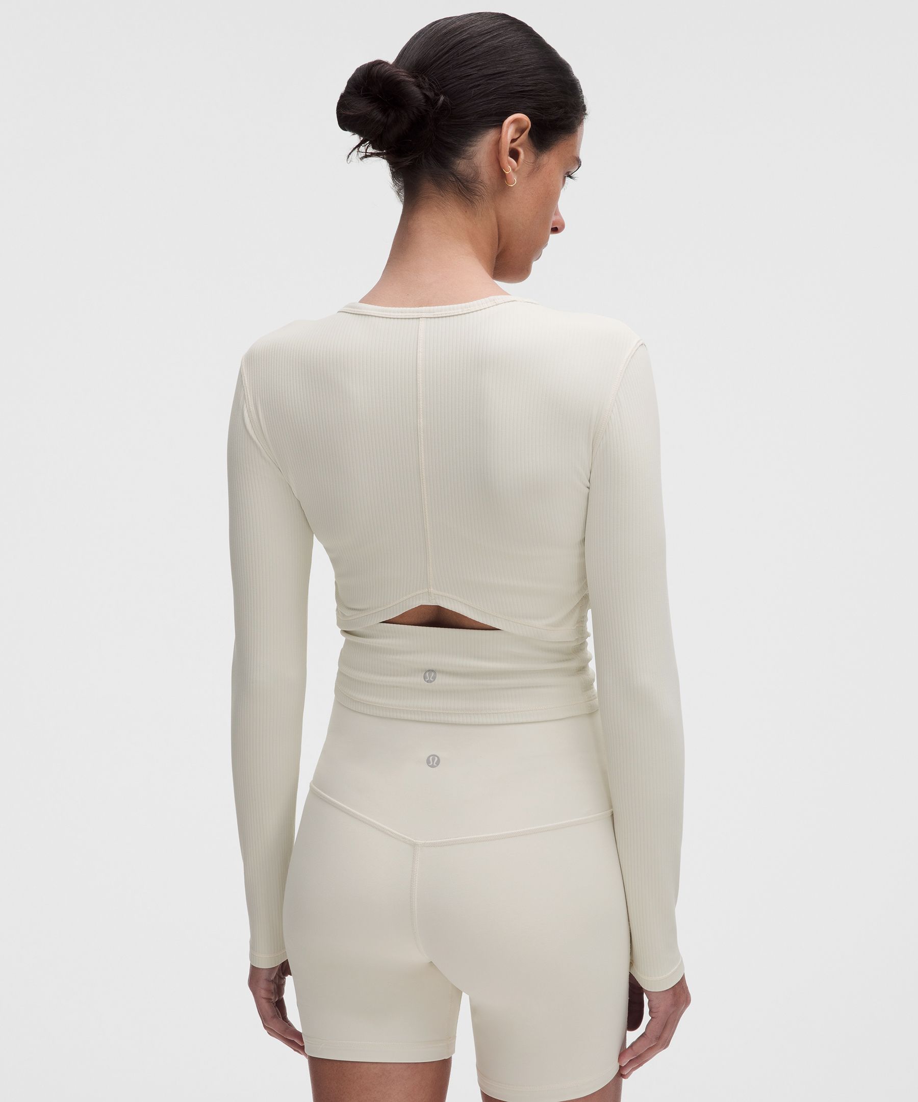 All It Takes Ribbed Keyhole Long-Sleeve Shirt